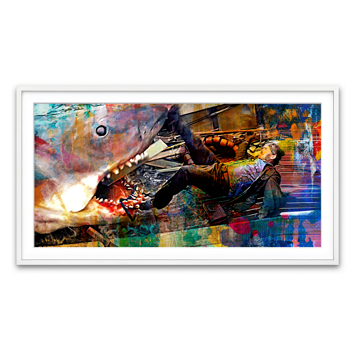 Framed Print 2x1 White