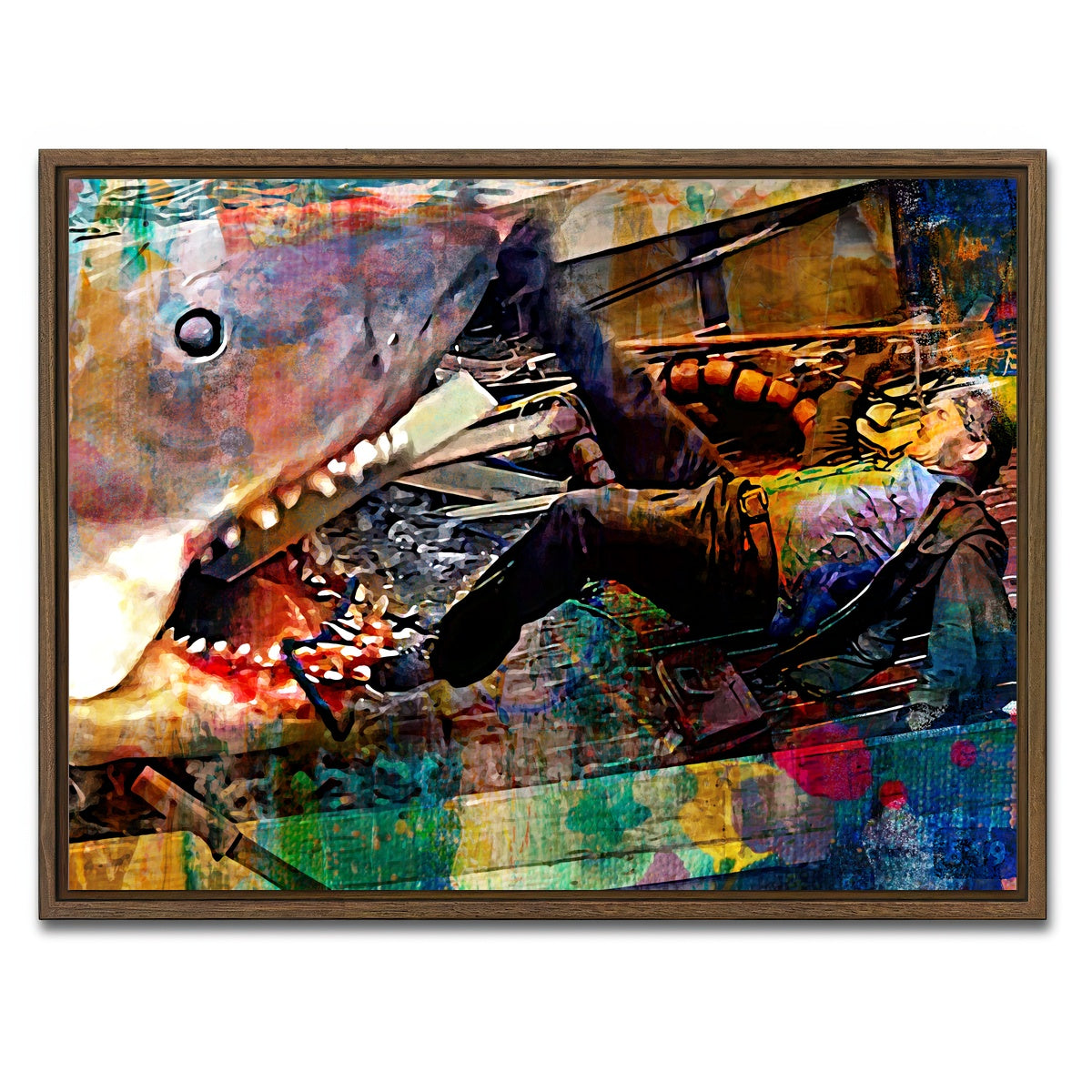 AUTO-MOCKUP WHITE | Jaws Quint | 1 Piece | Walnut Framed Canvas | group=4x3