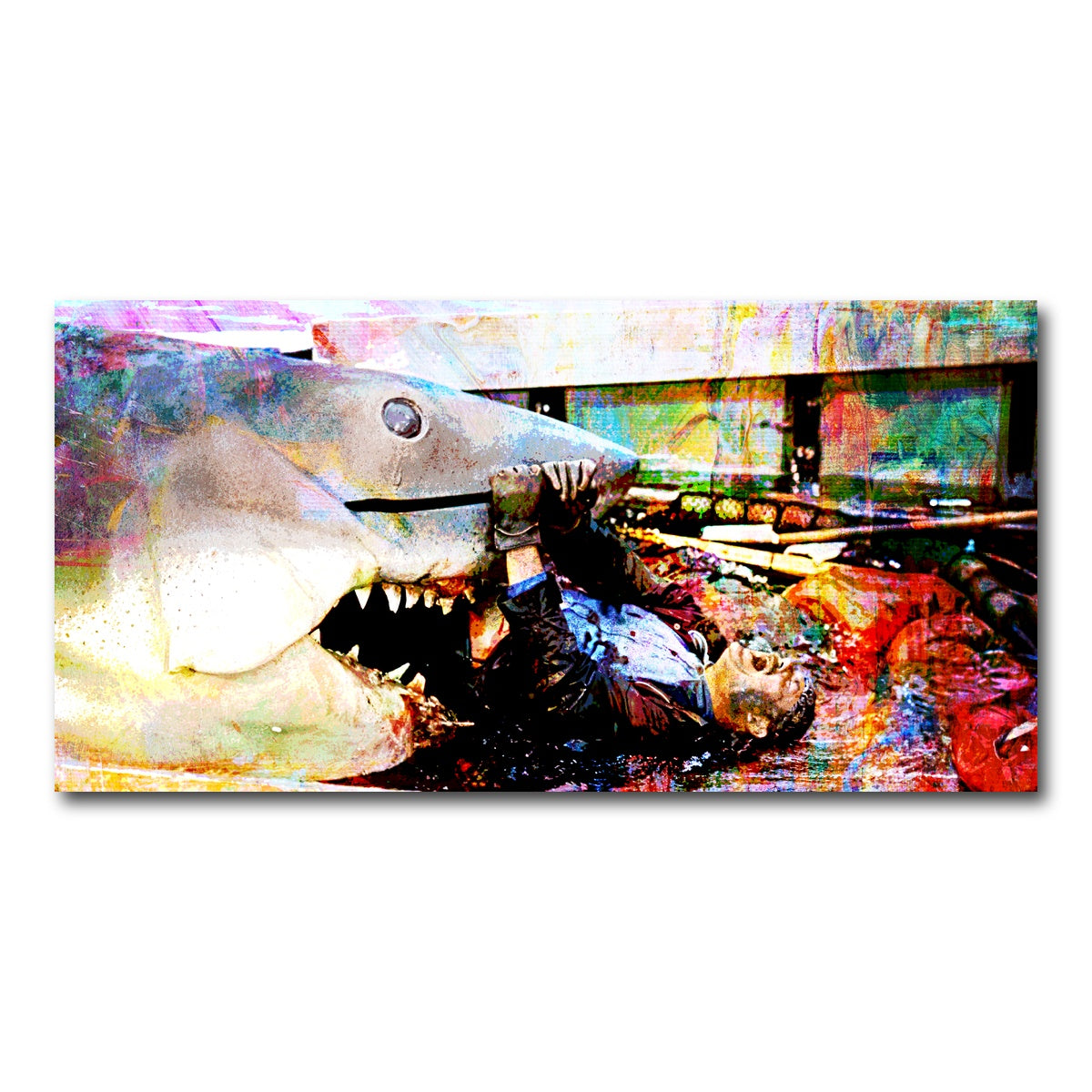 AUTO-MOCKUP WHITE | Jaws Quint's Death | 1 Piece | Gallery Wrap Canvas | group=2x1