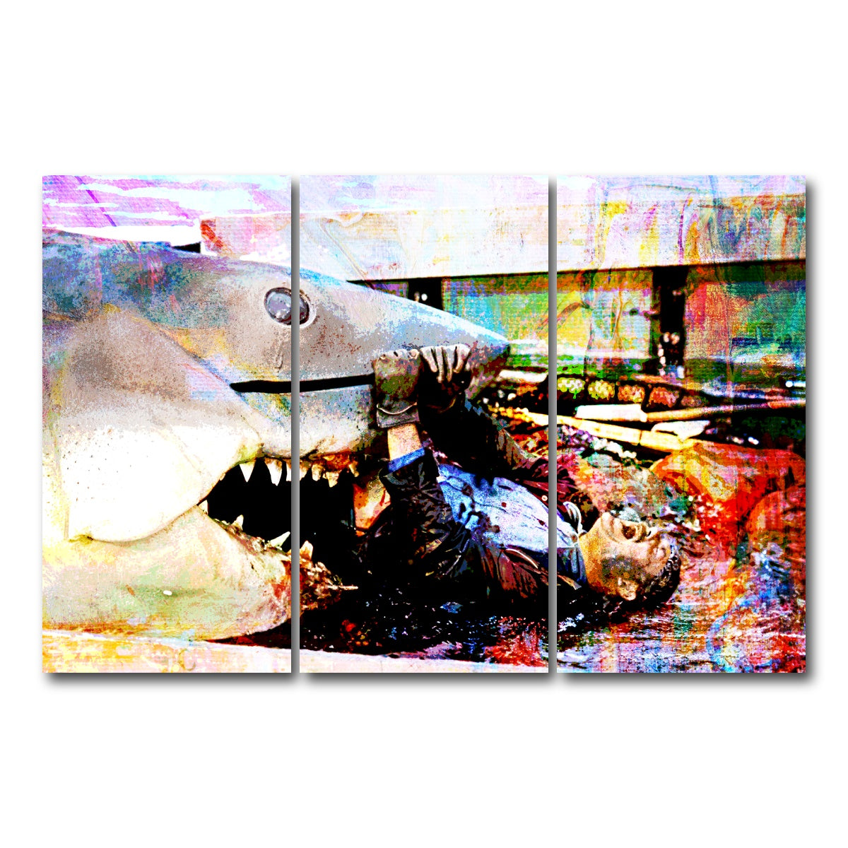 AUTO-MOCKUP WHITE | Jaws Quint's Death | 3 Piece | Gallery Wrap Canvas | group=12x24