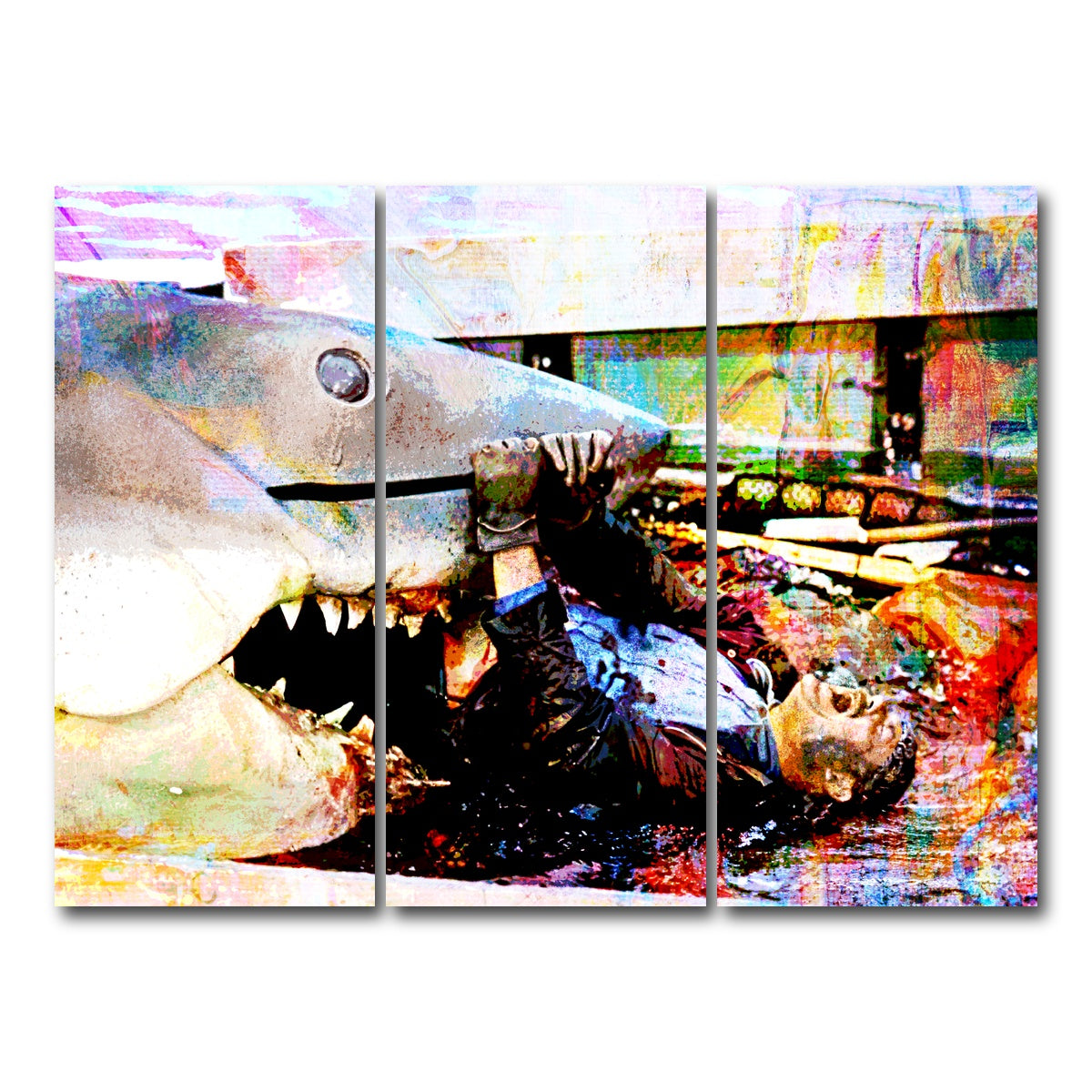 AUTO-MOCKUP WHITE | Jaws Quint's Death | 3 Piece | Gallery Wrap Canvas | group=8x18