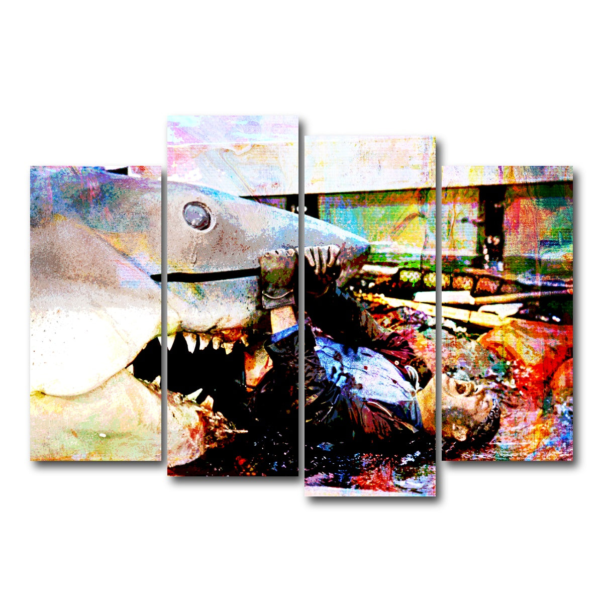AUTO-MOCKUP WHITE | Jaws Quint's Death | 4 Piece | Gallery Wrap Canvas | group=4_normal