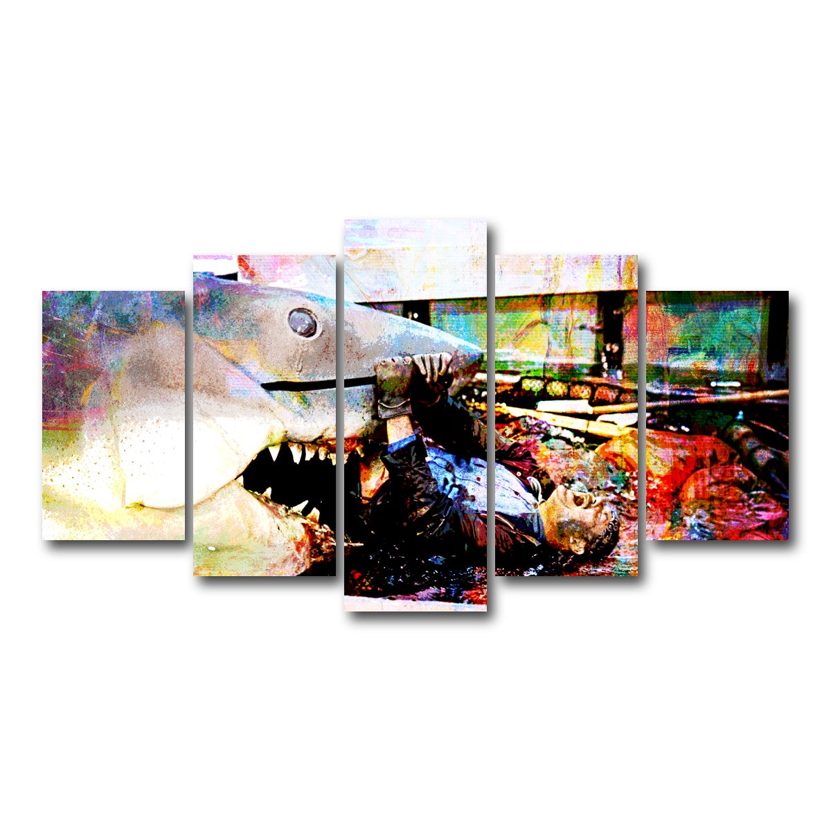 AUTO-MOCKUP WHITE | Jaws Quint's Death | 5 Piece | Gallery Wrap Canvas | group=5_normal