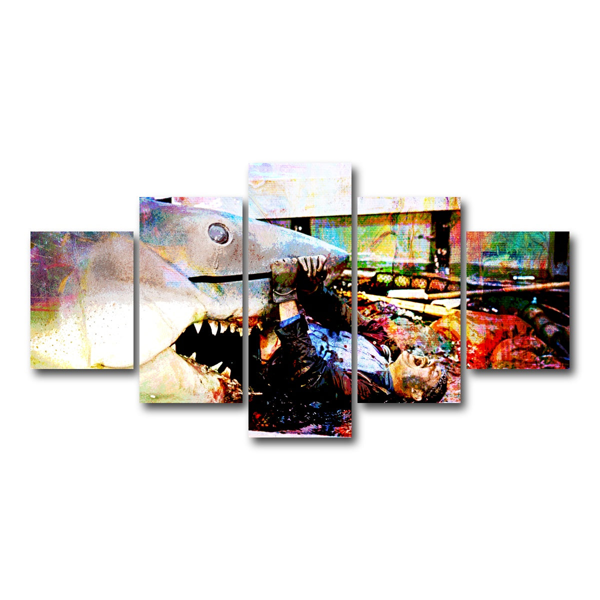 AUTO-MOCKUP WHITE | Jaws Quint's Death | 5 Piece | Gallery Wrap Canvas | group=5_short