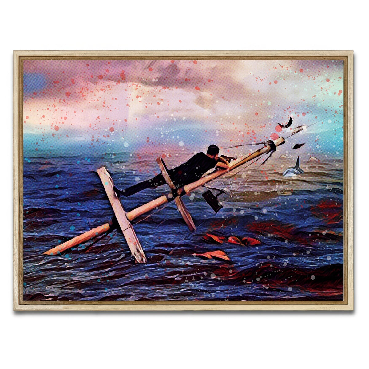 AUTO-MOCKUP WHITE | Jaws | 1 Piece | Natural Framed Canvas | group=4x3