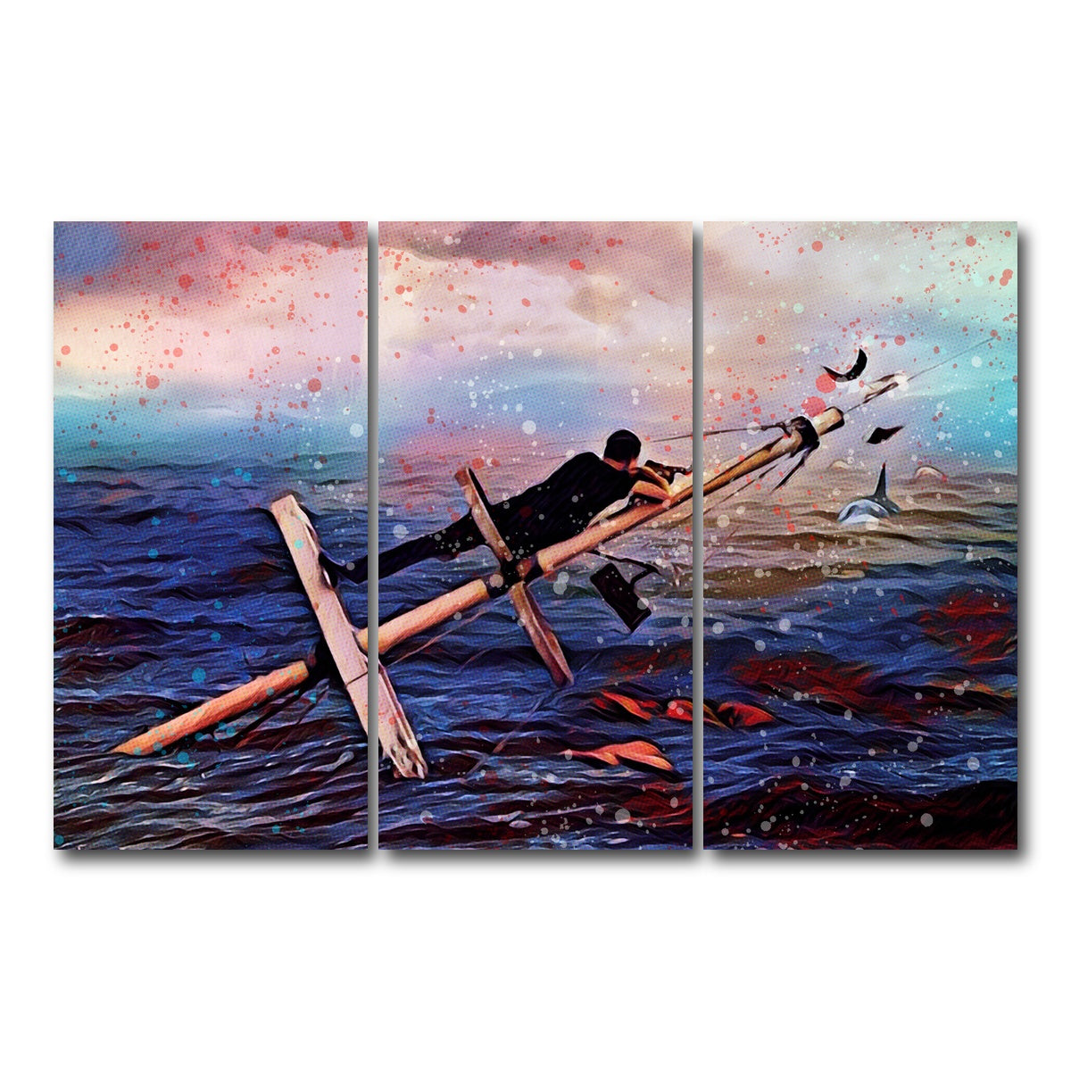 AUTO-MOCKUP WHITE | Jaws | 3 Piece | Gallery Wrap Canvas | group=12x24