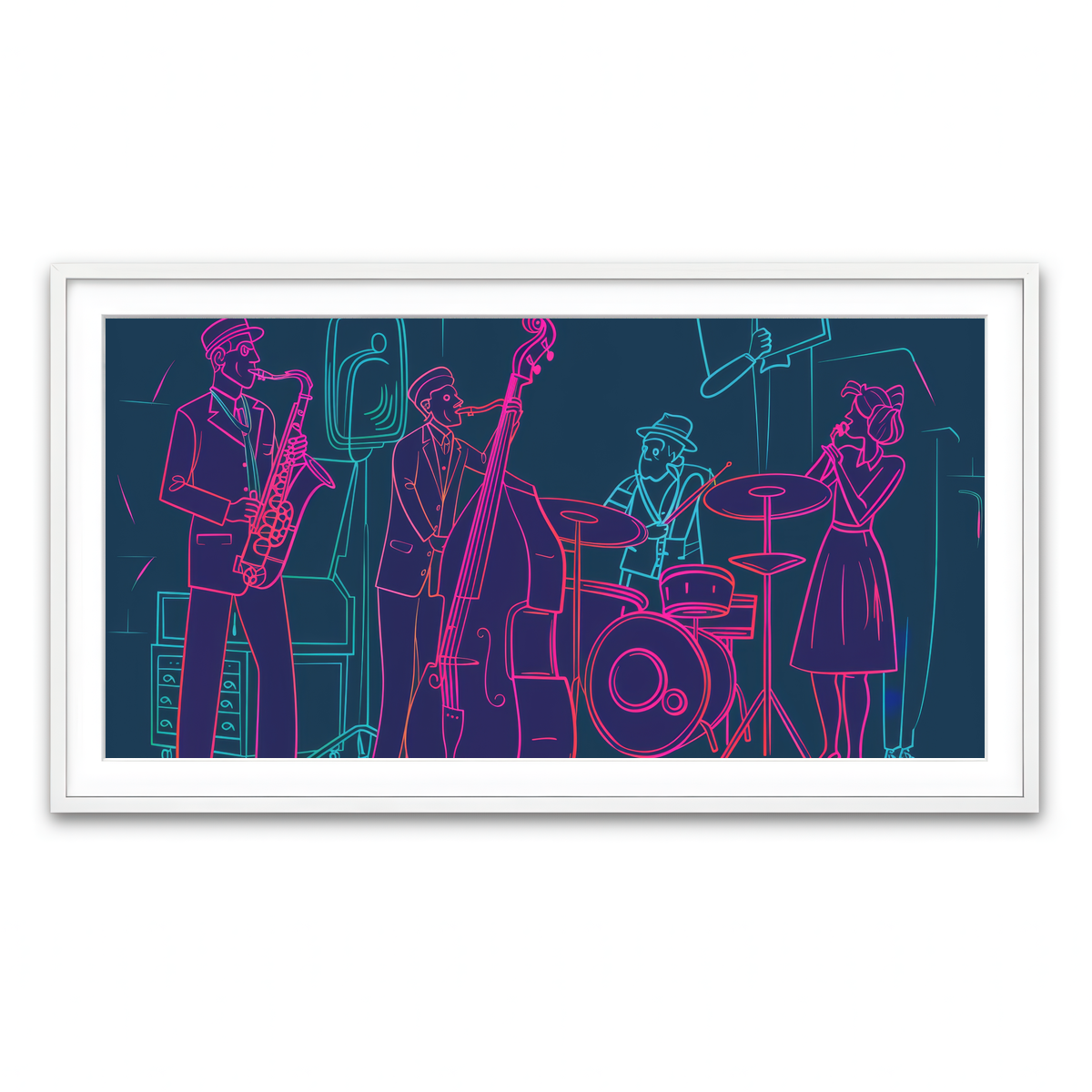 Framed Print 2x1 White