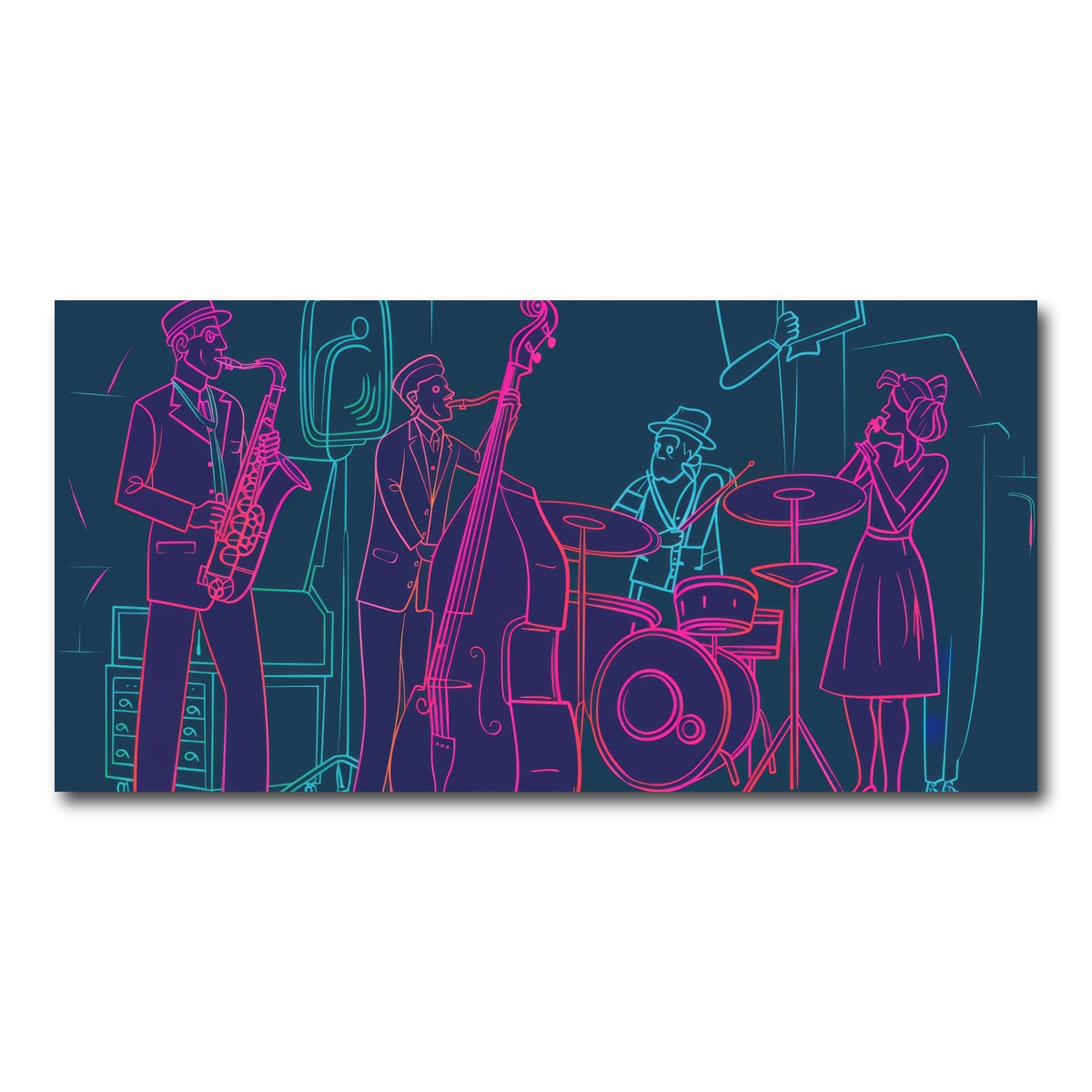 AUTO-MOCKUP WHITE | Jazz Band Vibe | 1 Piece | Gallery Wrap Canvas | group=2x1