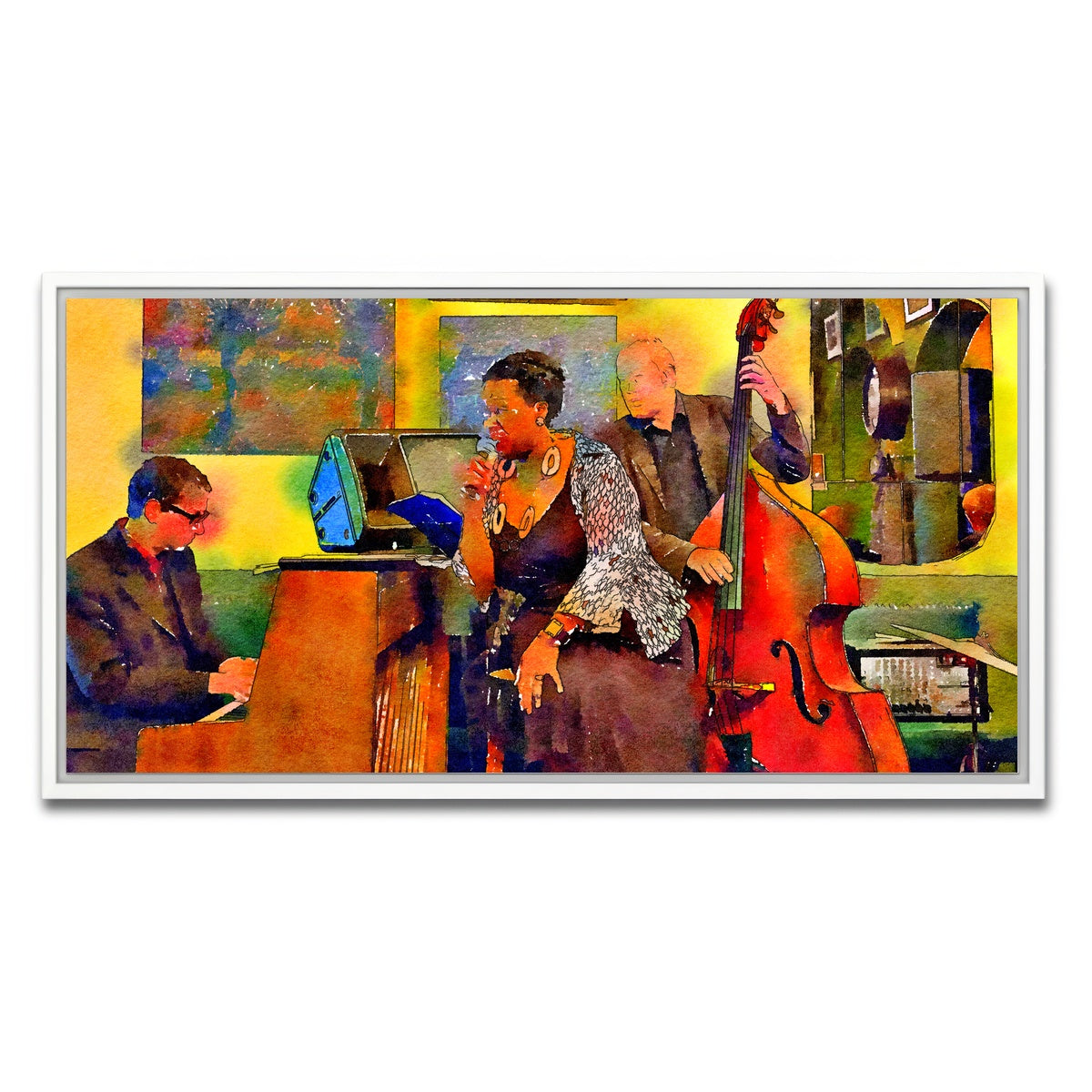 AUTO-MOCKUP WHITE | Jazz Cafe | 1 Piece | White Framed Canvas | group=2x1