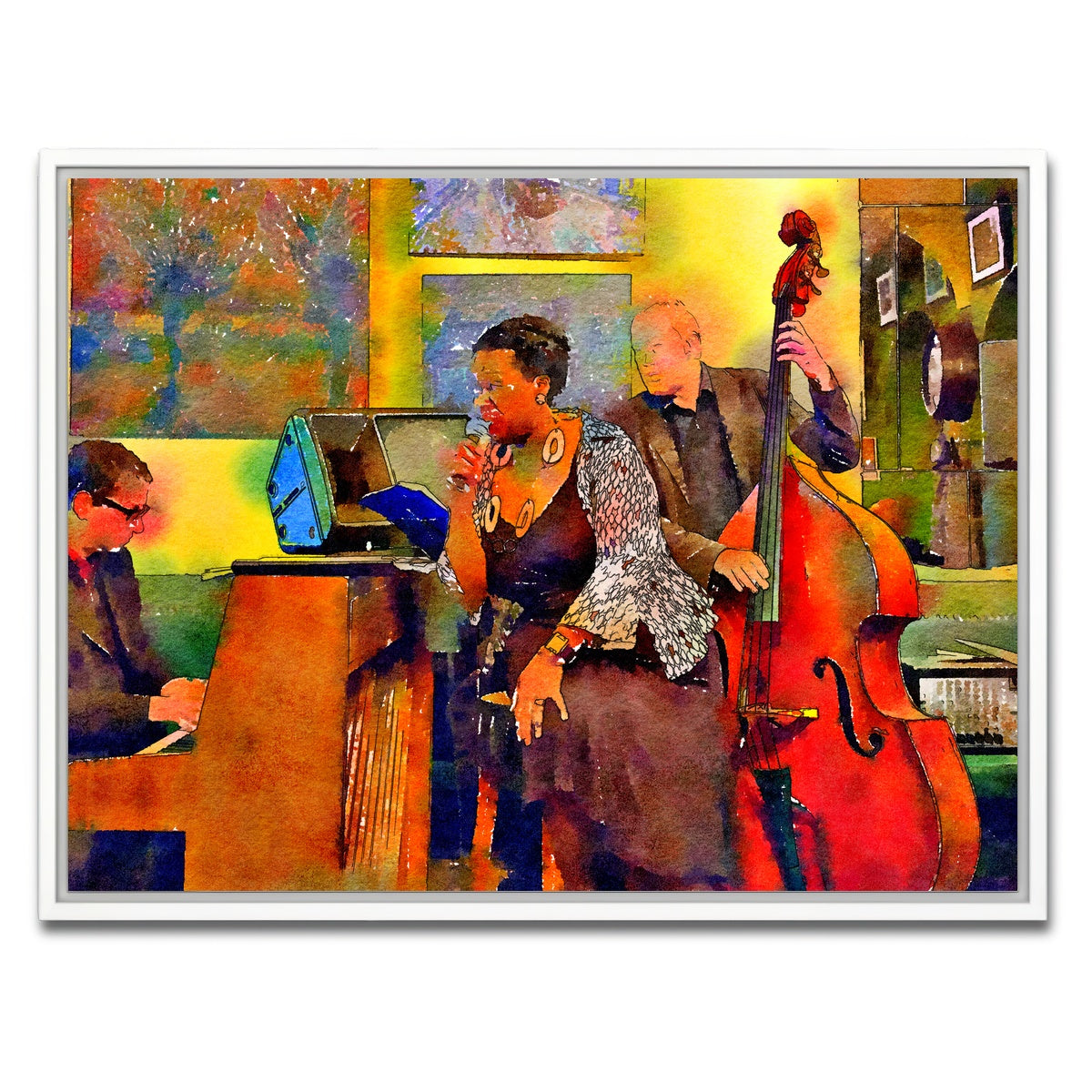 AUTO-MOCKUP WHITE | Jazz Cafe | 1 Piece | White Framed Canvas | group=4x3