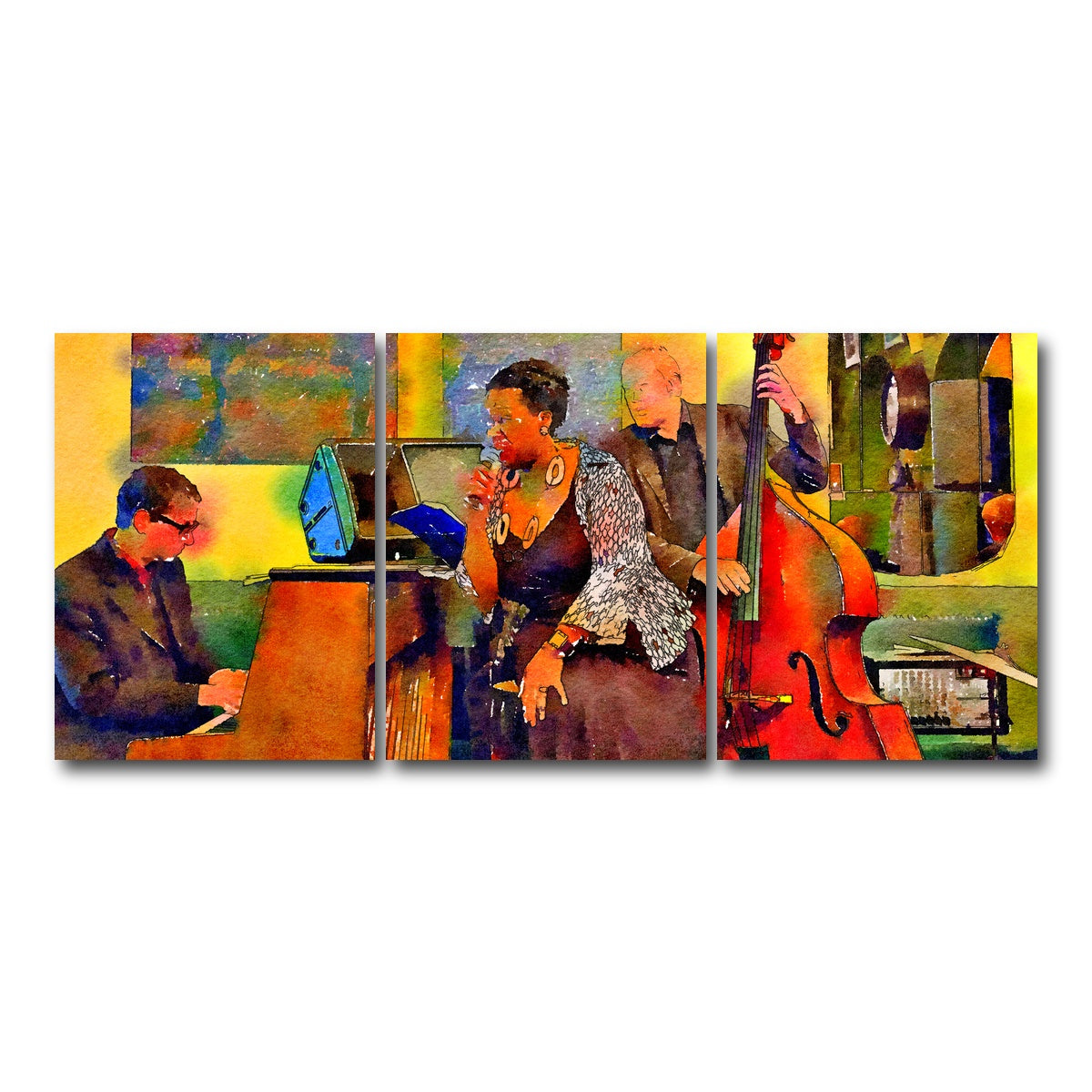 AUTO-MOCKUP WHITE | Jazz Cafe | 3 Piece | Gallery Wrap Canvas | group=18x24