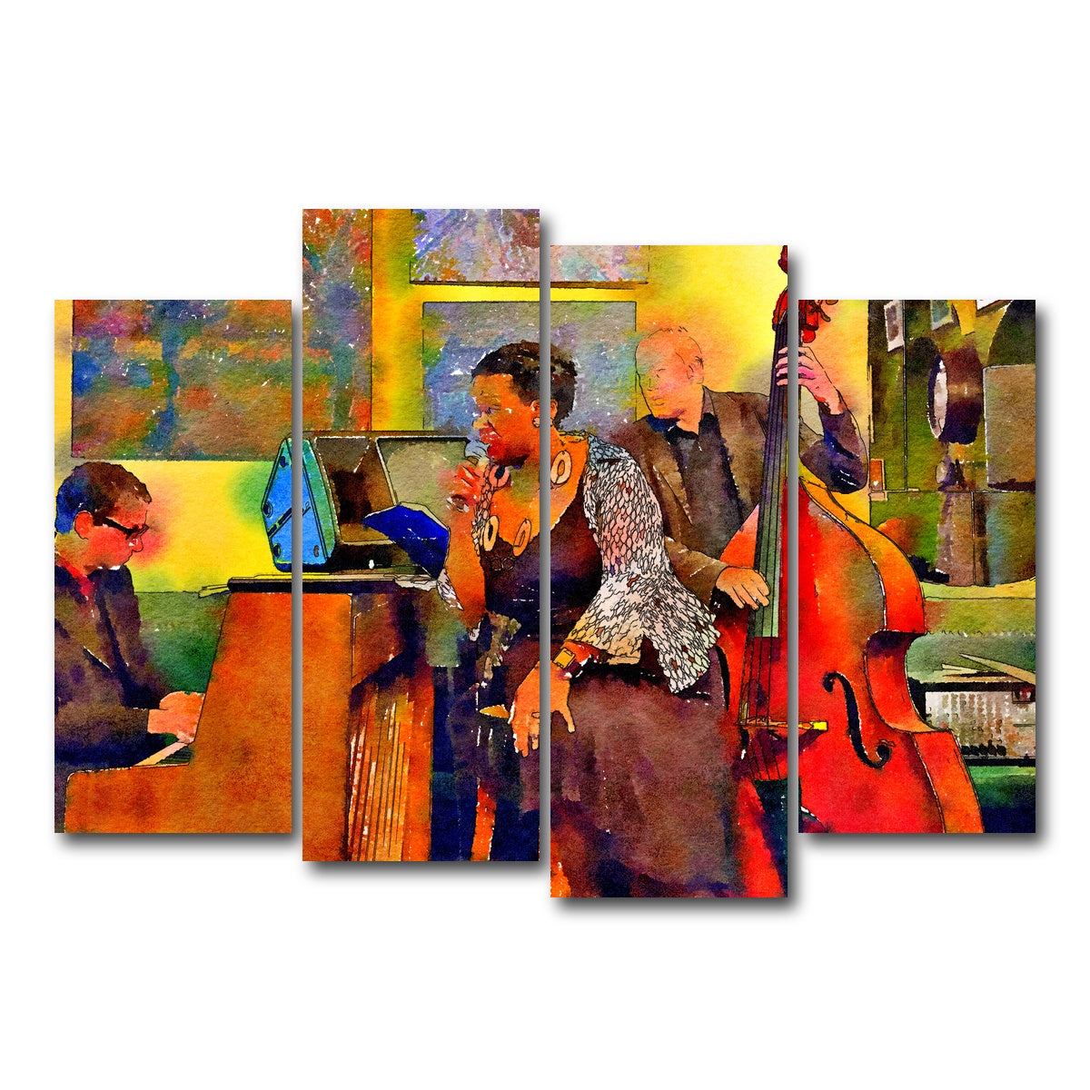 AUTO-MOCKUP WHITE | Jazz Cafe | 4 Piece | Gallery Wrap Canvas | group=4_normal