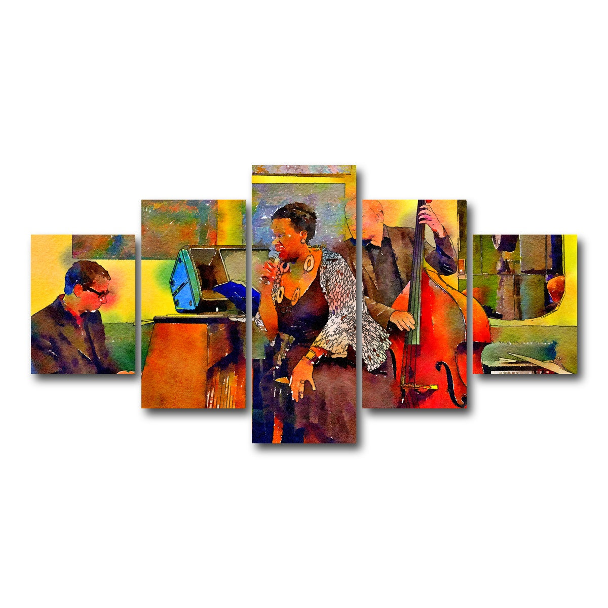 AUTO-MOCKUP WHITE | Jazz Cafe | 5 Piece | Gallery Wrap Canvas | group=5_short