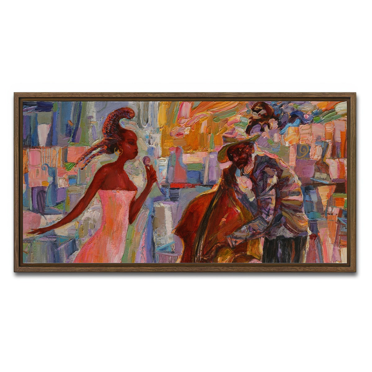 AUTO-MOCKUP WHITE | Jazz Music | 1 Piece | Walnut Framed Canvas | group=2x1