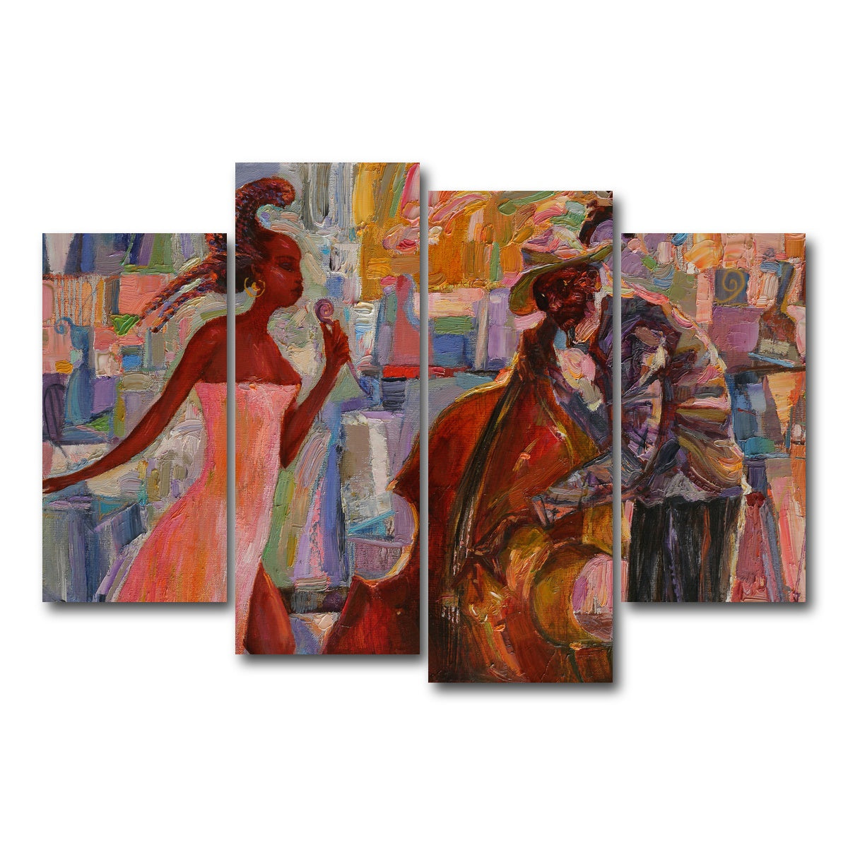 AUTO-MOCKUP WHITE | Jazz Music | 4 Piece | Gallery Wrap Canvas | group=4_short