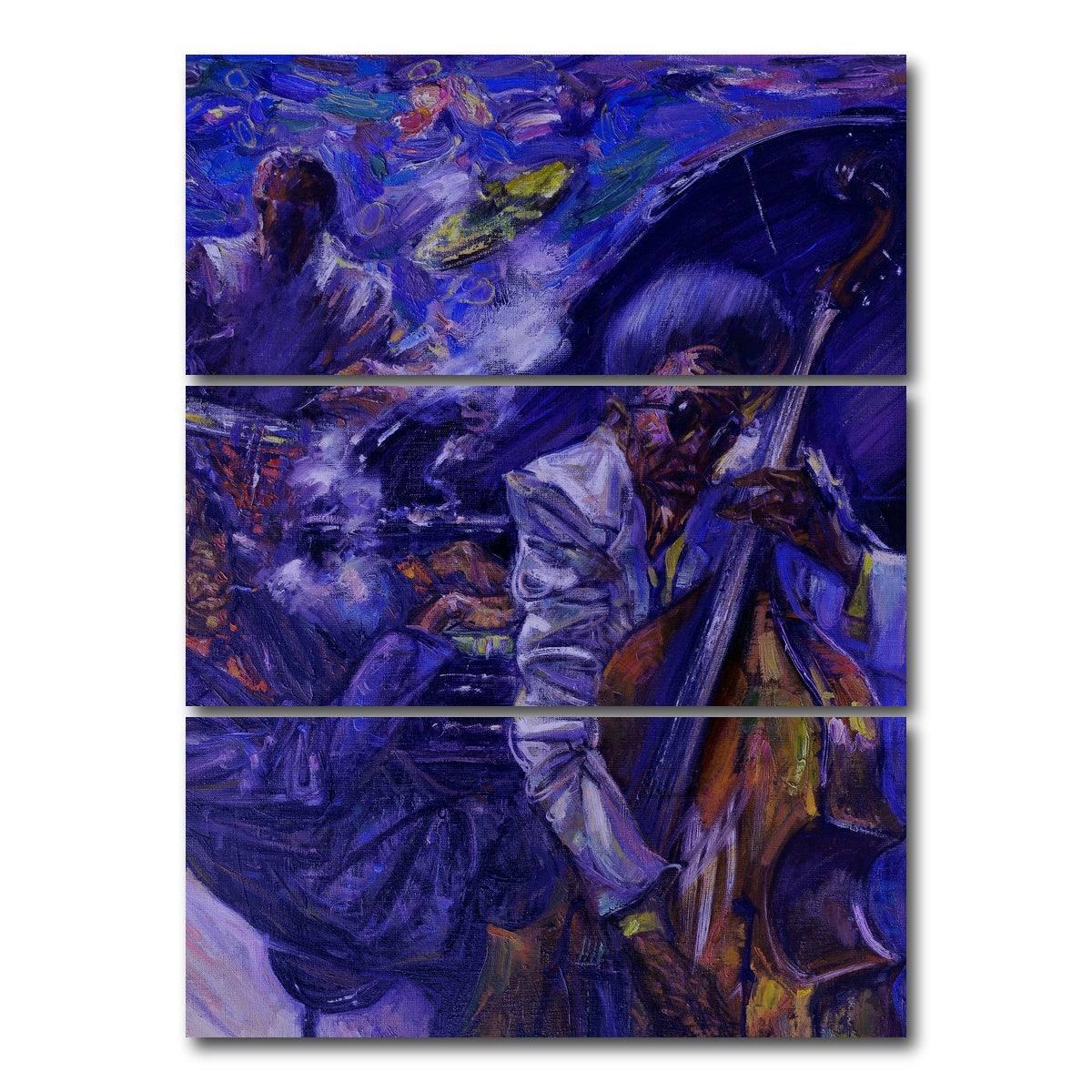 AUTO-MOCKUP WHITE | Jazz Scene | 3 Piece | Gallery Wrap Canvas | group=8x18_stacked