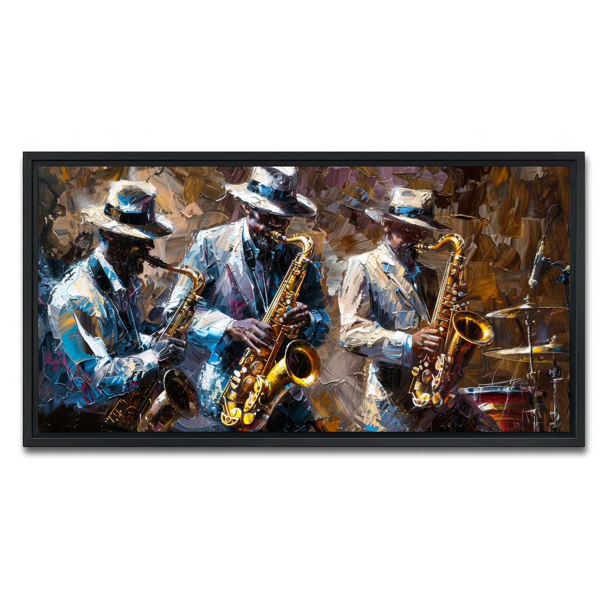 AUTO-MOCKUP WHITE | Jazz band | 1 Piece | Black Framed Canvas | group=2x1