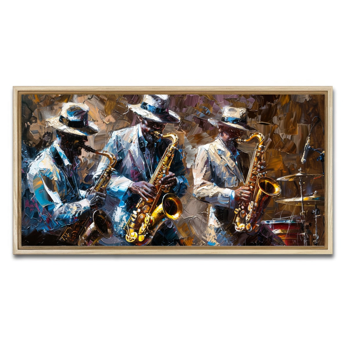 AUTO-MOCKUP WHITE | Jazz band | 1 Piece | Natural Framed Canvas | group=2x1