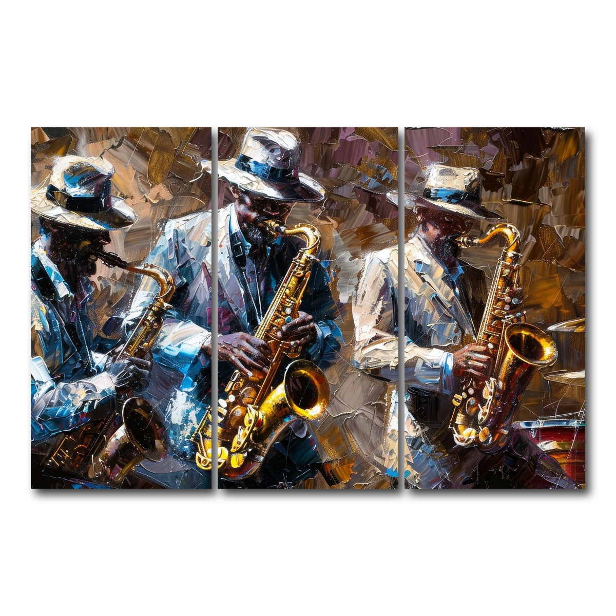 AUTO-MOCKUP WHITE | Jazz band | 3 Piece | Gallery Wrap Canvas | group=12x24