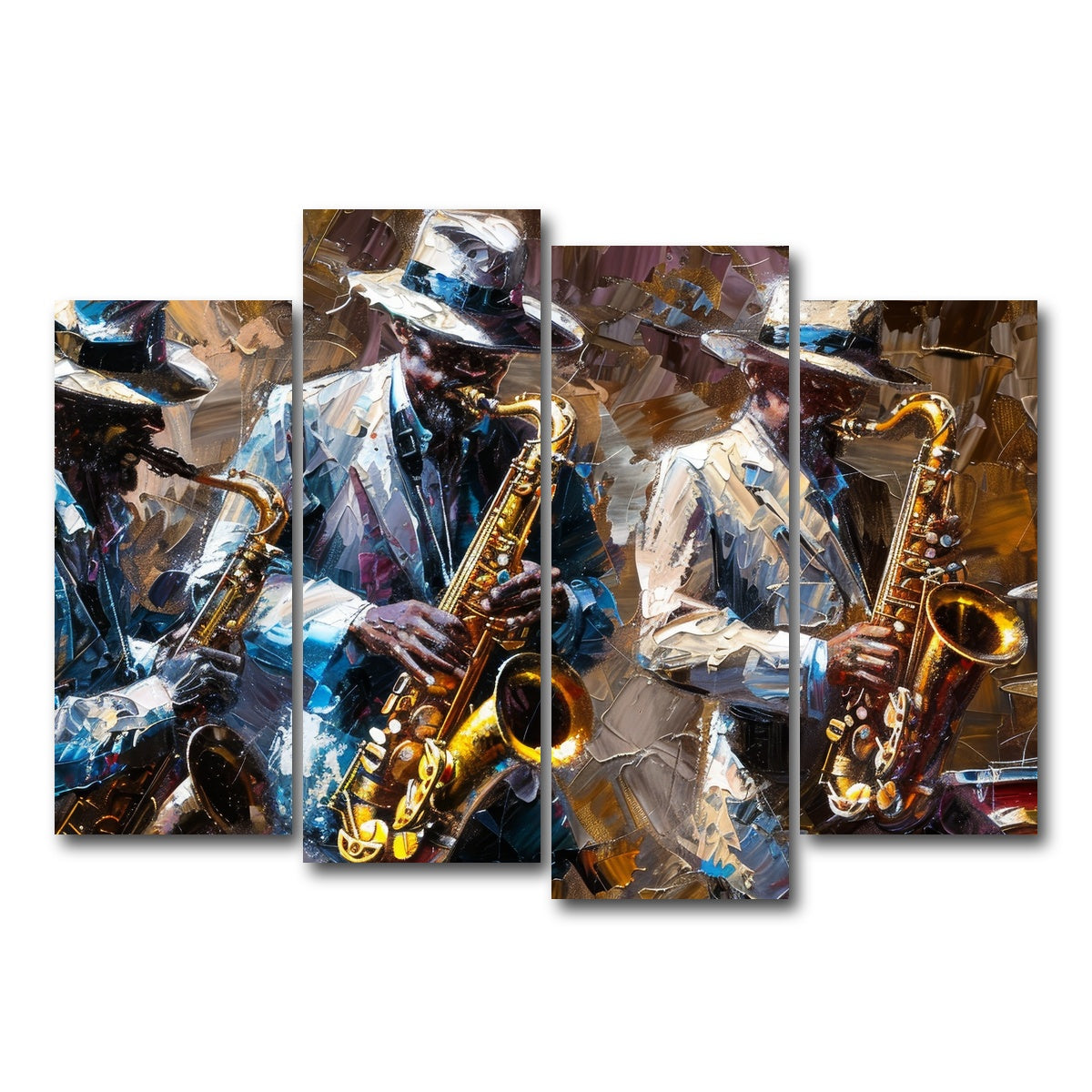 AUTO-MOCKUP WHITE | Jazz band | 4 Piece | Gallery Wrap Canvas | group=4_normal