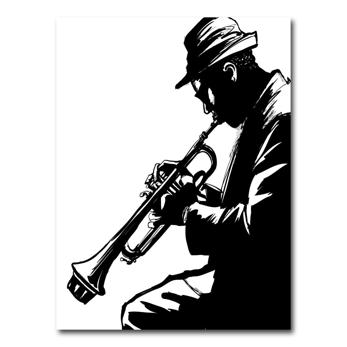 AUTO-MOCKUP WHITE | Jazz trumpet player | 1 Piece | Gallery Wrap Canvas | group=3x4