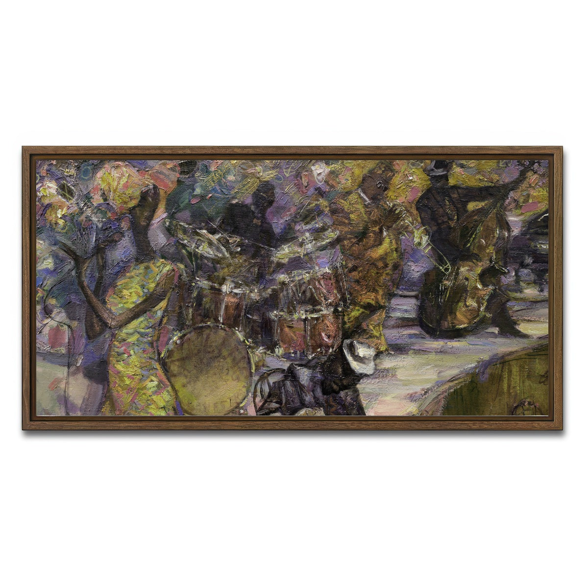 AUTO-MOCKUP WHITE | Jazzin' into the night | 1 Piece | Walnut Framed Canvas | group=2x1