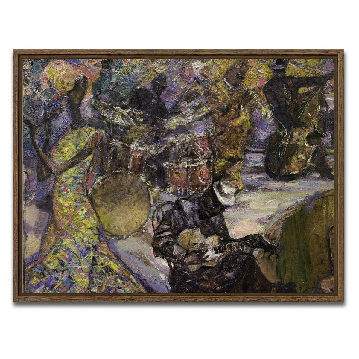 AUTO-MOCKUP WHITE | Jazzin' into the night | 1 Piece | Walnut Framed Canvas | group=4x3