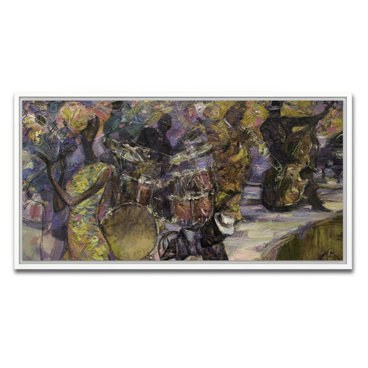 AUTO-MOCKUP WHITE | Jazzin' into the night | 1 Piece | White Framed Canvas | group=2x1