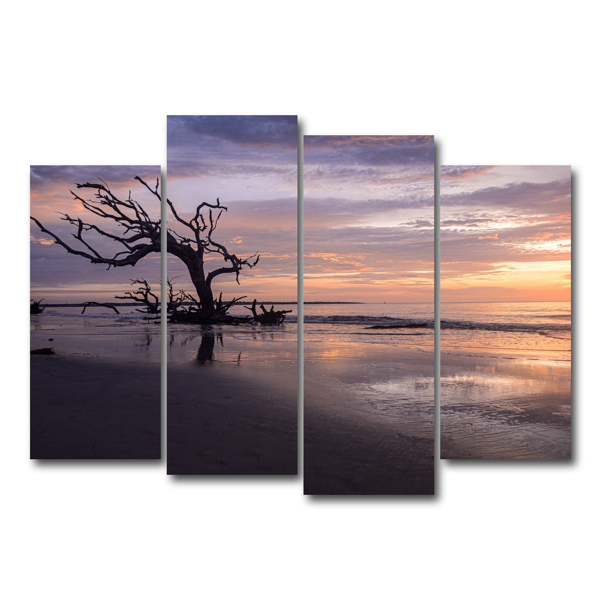 AUTO-MOCKUP WHITE | Jekyll Island Sunset | 4 Piece | Gallery Wrap Canvas | group=4_normal