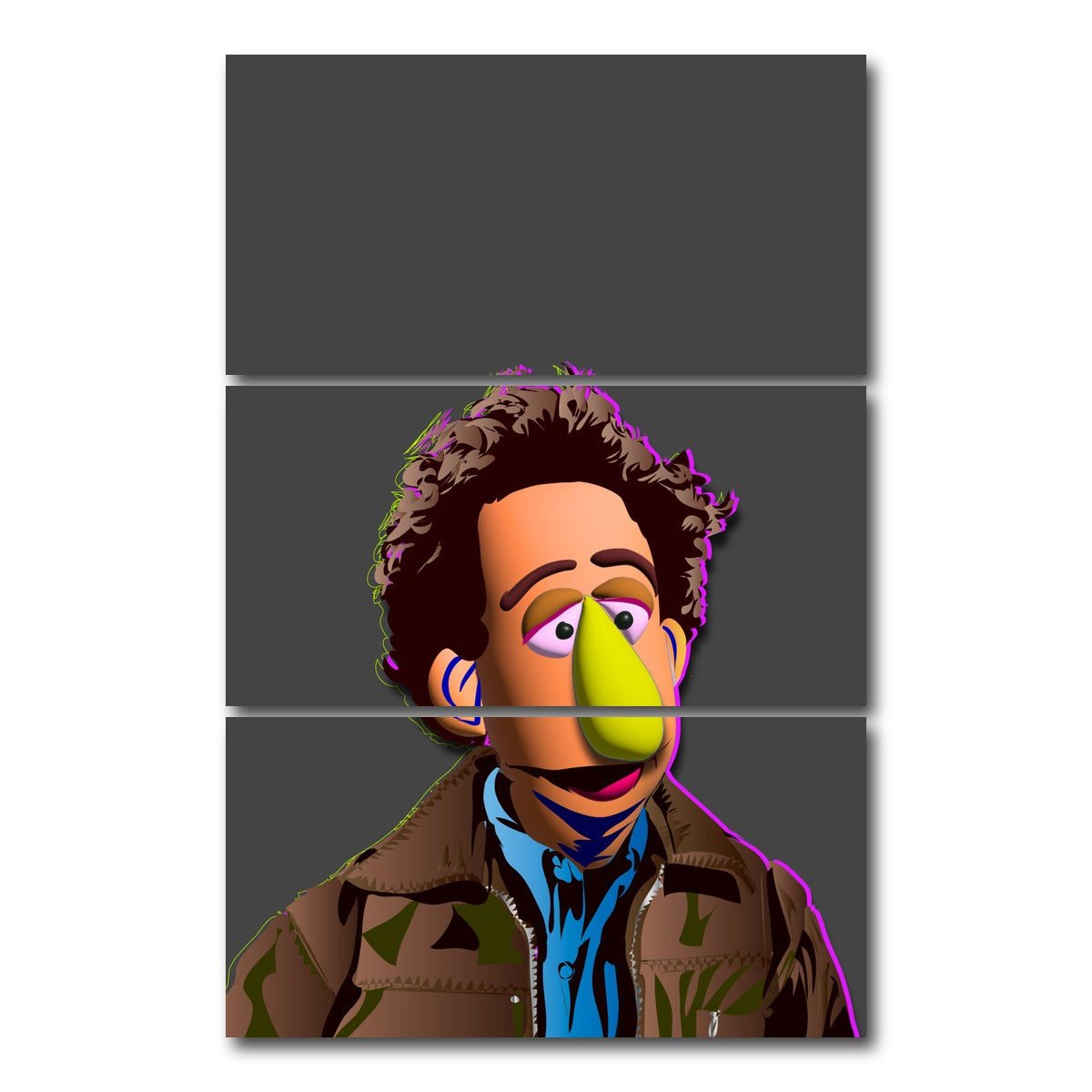 AUTO-MOCKUP WHITE | Jerry Muppet | 3 Piece | Gallery Wrap Canvas | group=12x24_stacked