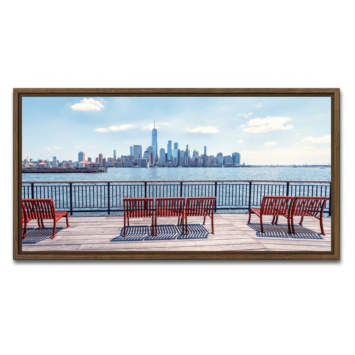 AUTO-MOCKUP WHITE | Jersey City | 1 Piece | Walnut Framed Canvas | group=2x1