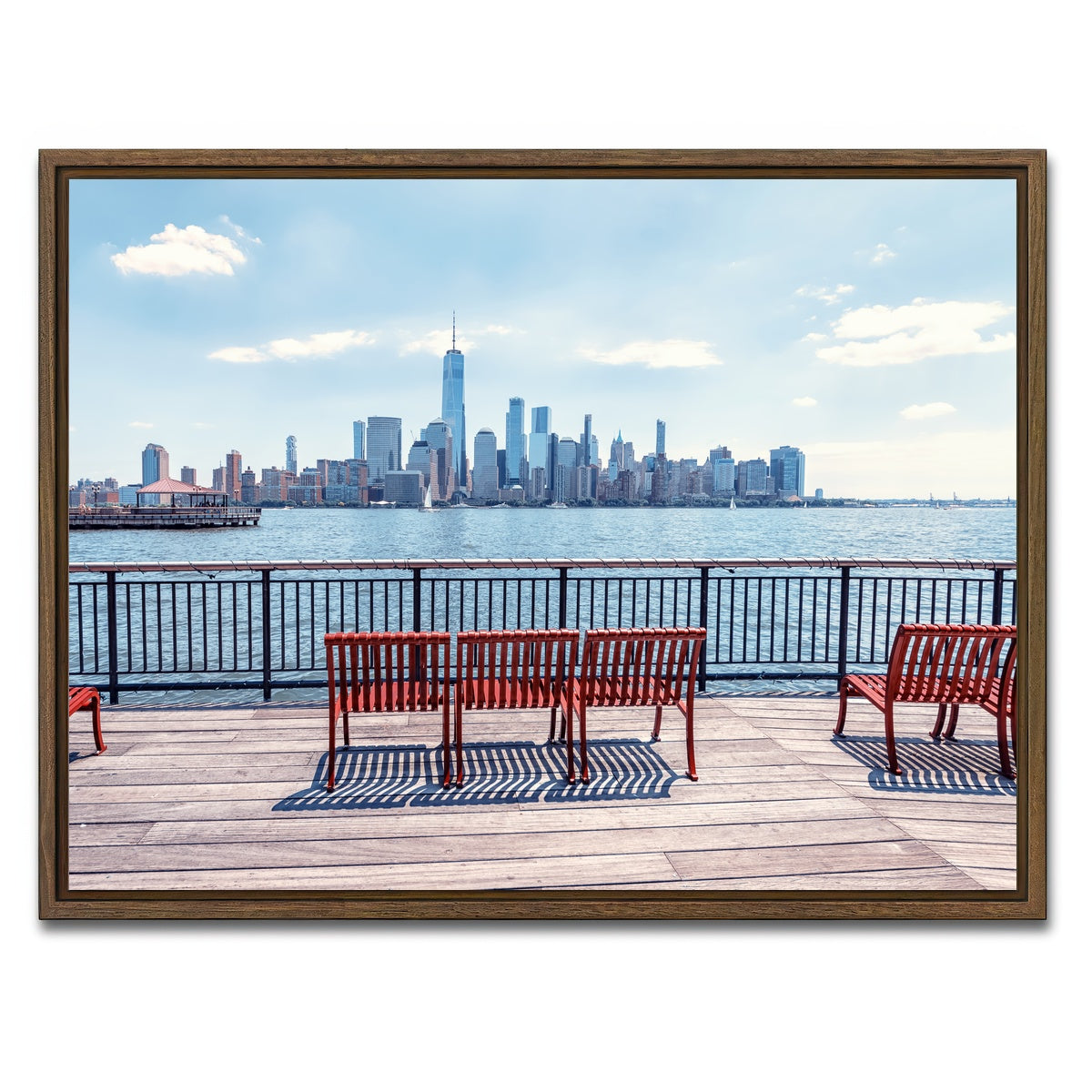 AUTO-MOCKUP WHITE | Jersey City | 1 Piece | Walnut Framed Canvas | group=4x3