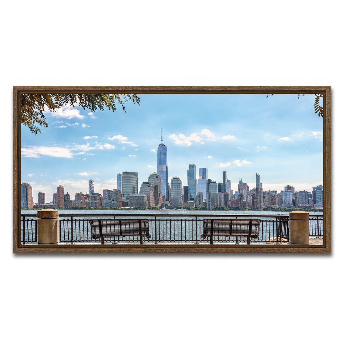 AUTO-MOCKUP WHITE | Jersey View | 1 Piece | Walnut Framed Canvas | group=2x1