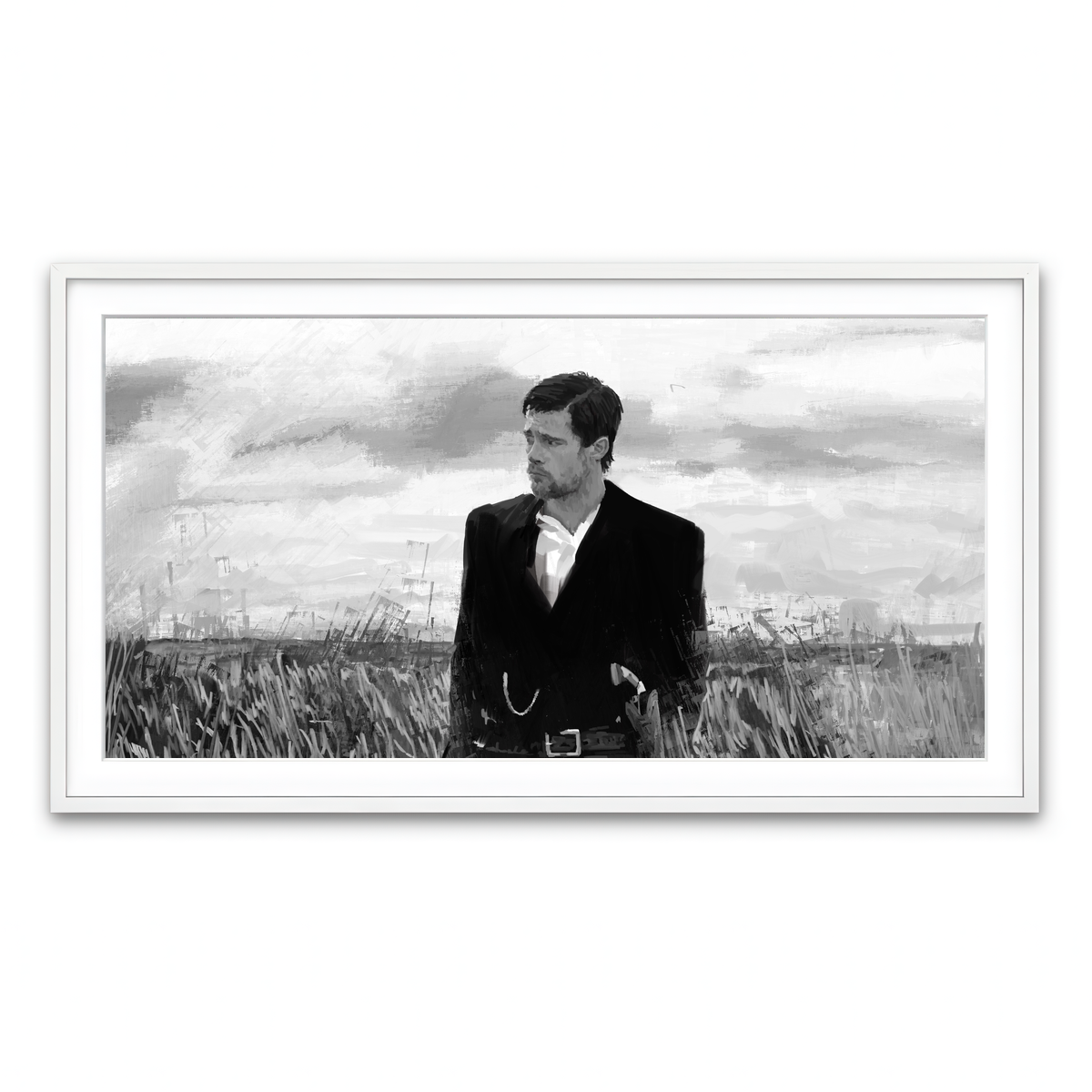 Framed Print 2x1 White