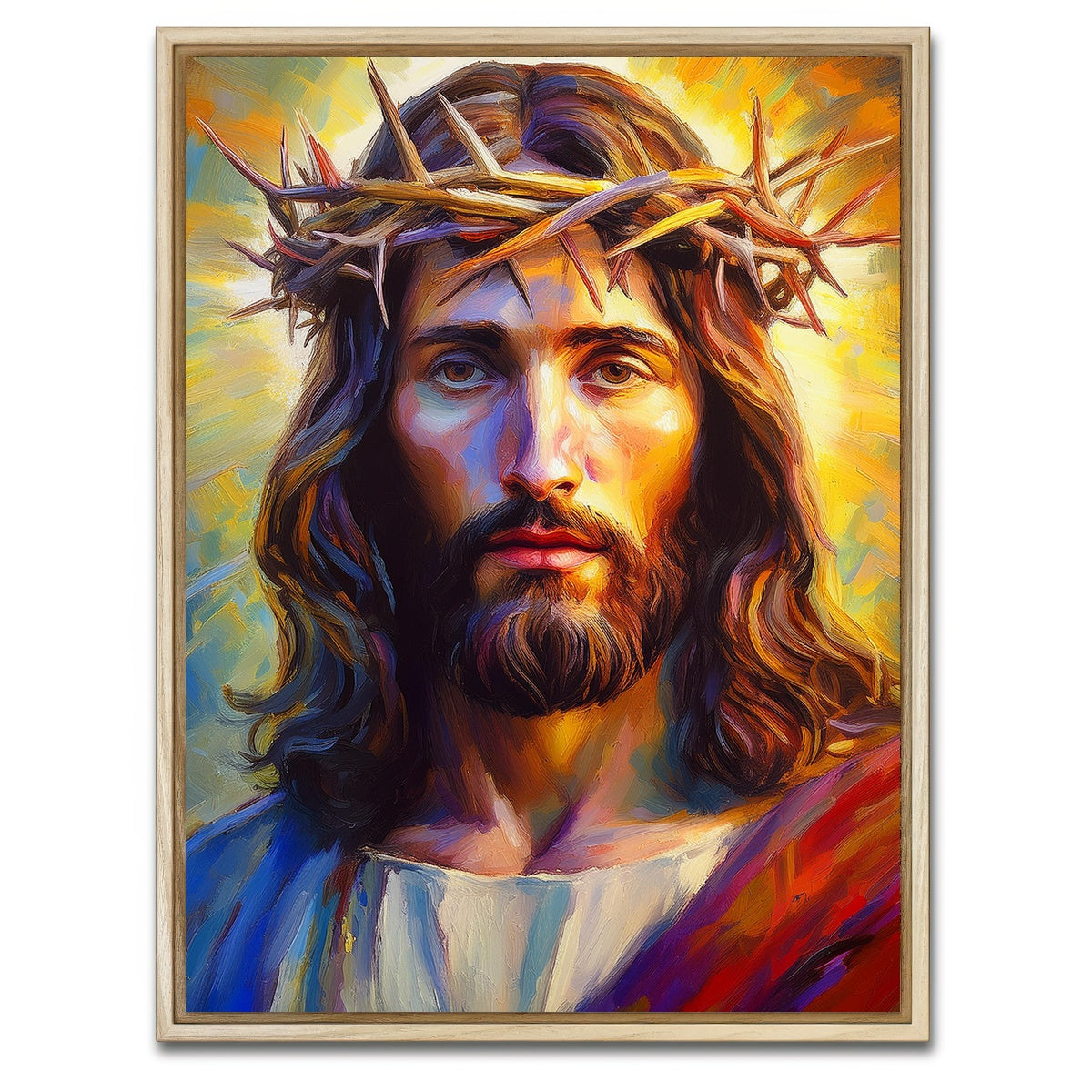 AUTO-MOCKUP WHITE | Jesus | 1 Piece | Natural Framed Canvas | group=3x4