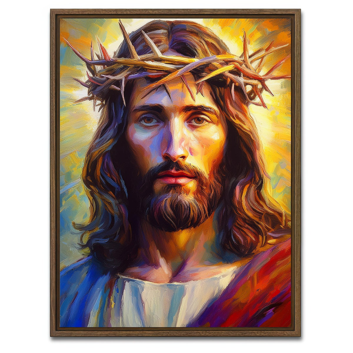 AUTO-MOCKUP WHITE | Jesus | 1 Piece | Walnut Framed Canvas | group=3x4