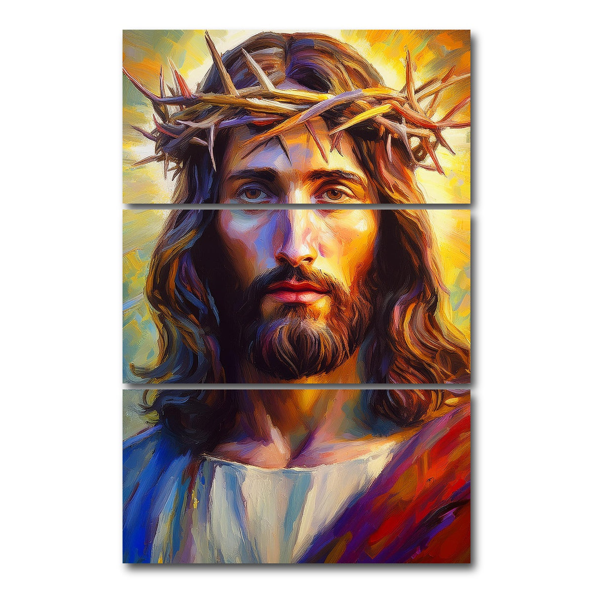 AUTO-MOCKUP WHITE | Jesus | 3 Piece | Gallery Wrap Canvas | group=12x24_stacked
