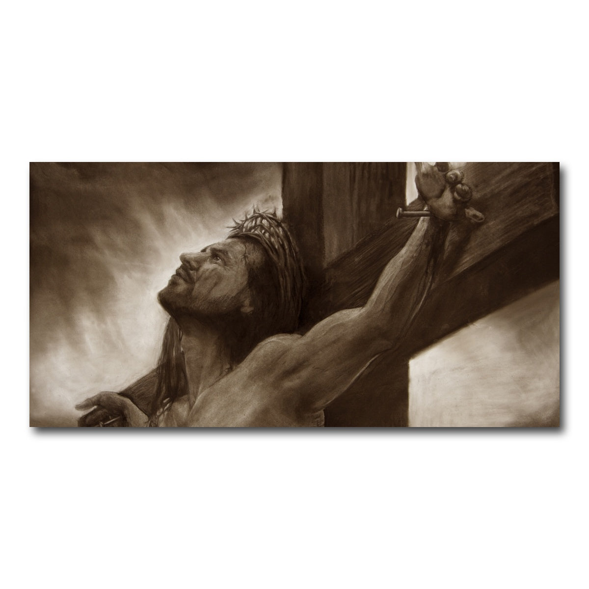 AUTO-MOCKUP WHITE | Jesus on the cross | 1 Piece | Gallery Wrap Canvas | group=2x1
