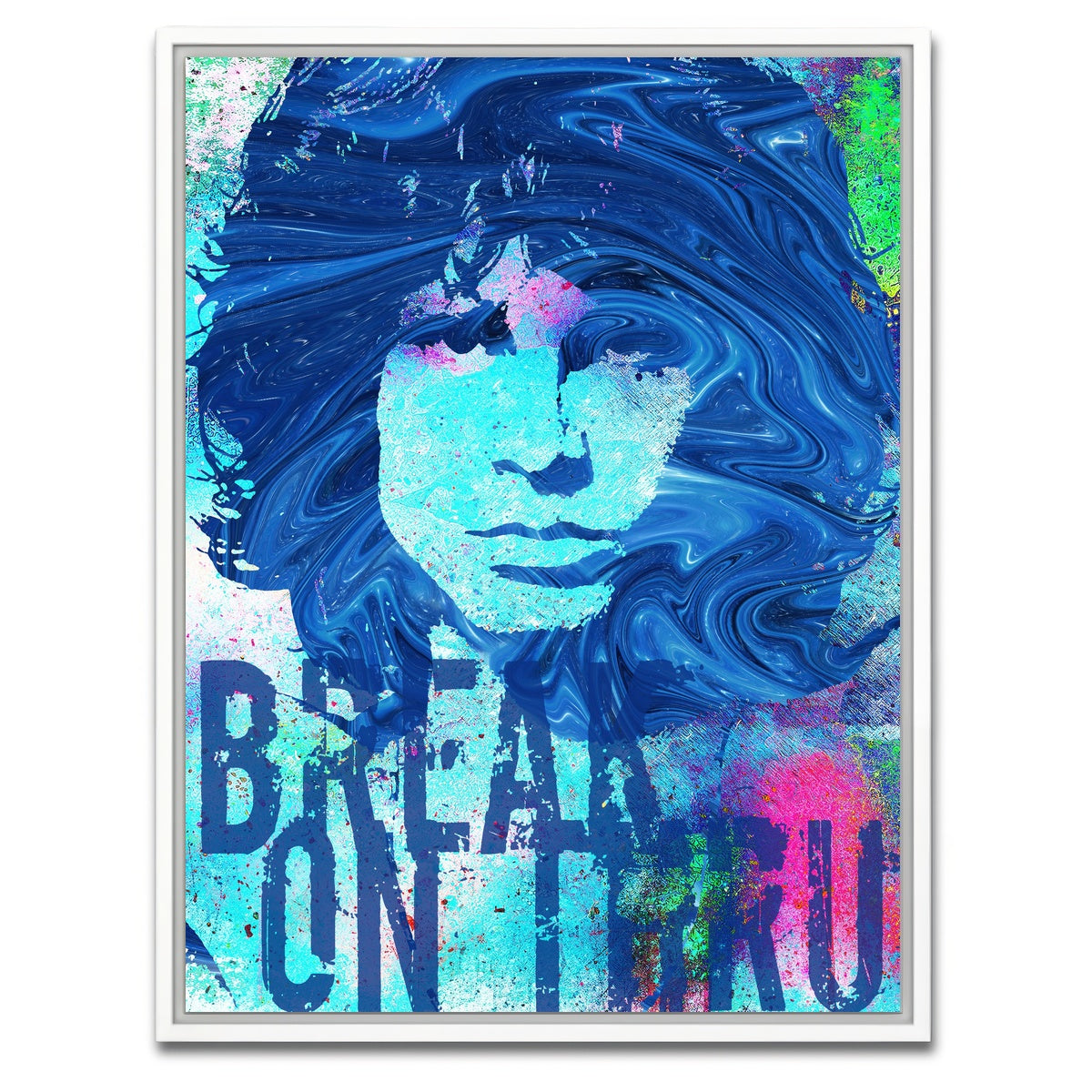 AUTO-MOCKUP WHITE | Jim Morrison Break on Thru | 1 Piece | White Framed Canvas | group=3x4