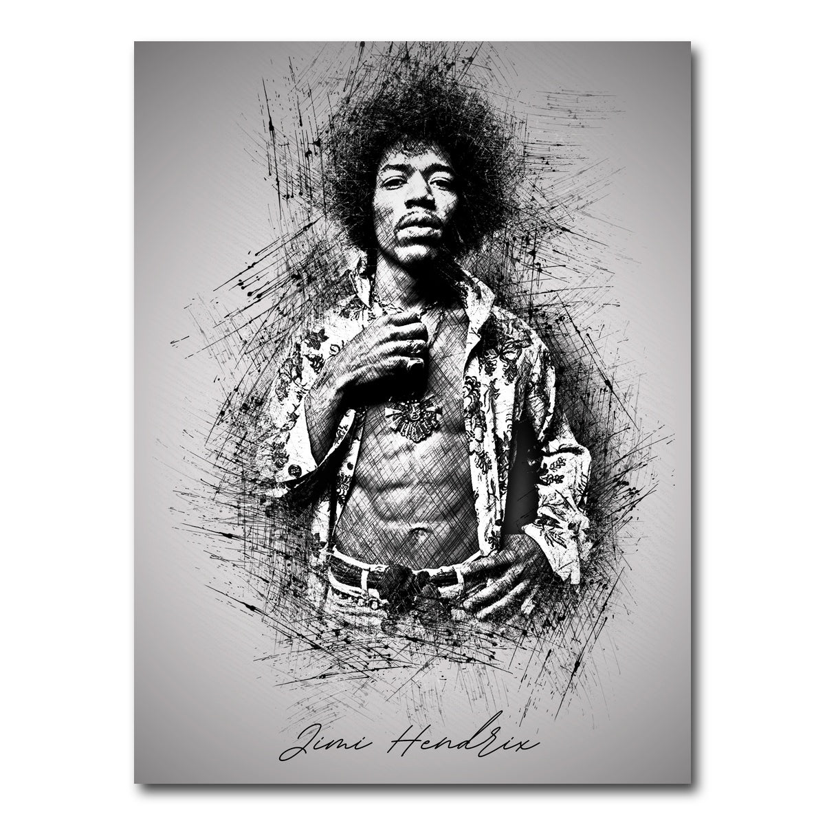 AUTO-MOCKUP WHITE | Jimi Hendrix Abs | 1 Piece | Gallery Wrap Canvas | group=3x4