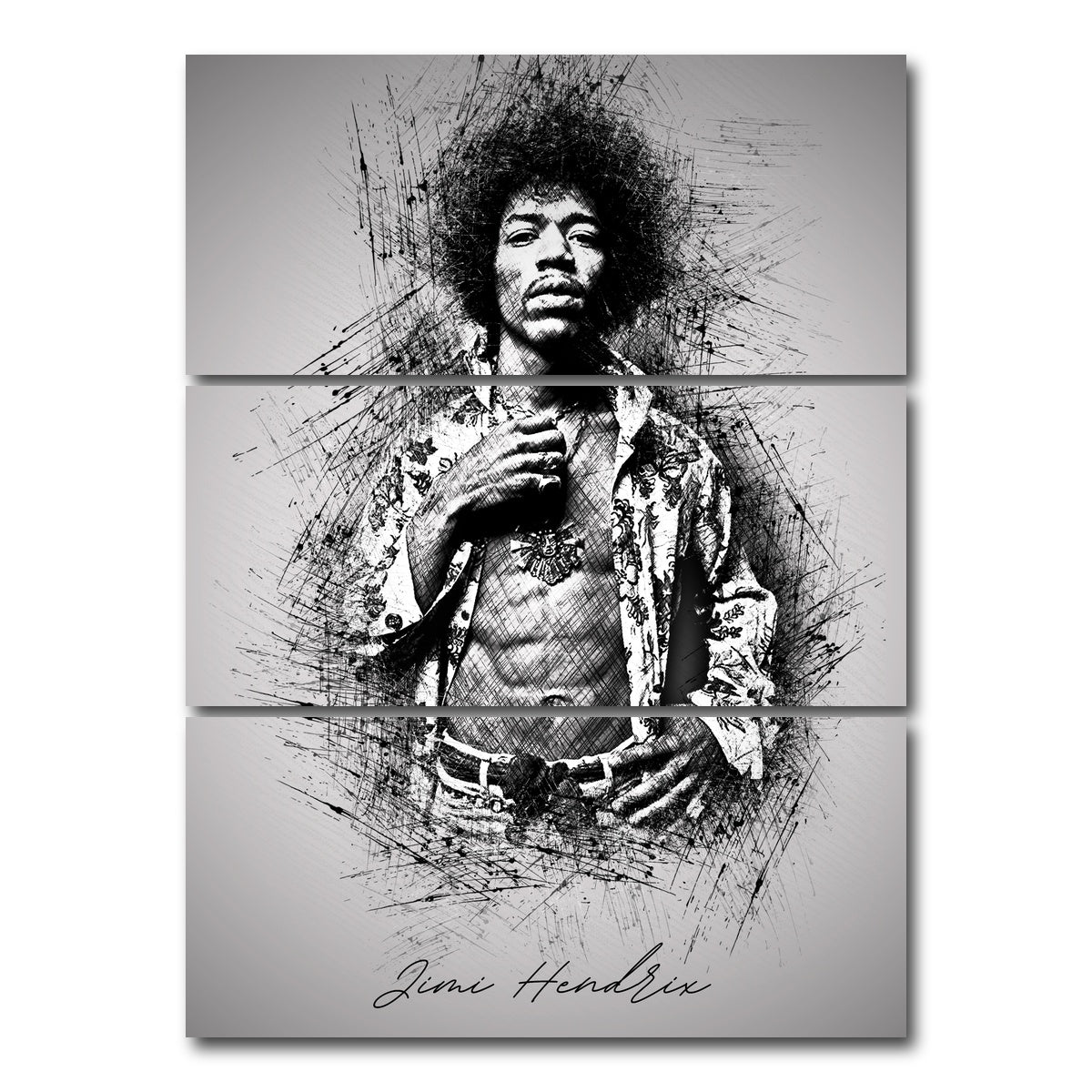 AUTO-MOCKUP WHITE | Jimi Hendrix Abs | 3 Piece | Gallery Wrap Canvas | group=8x18_stacked