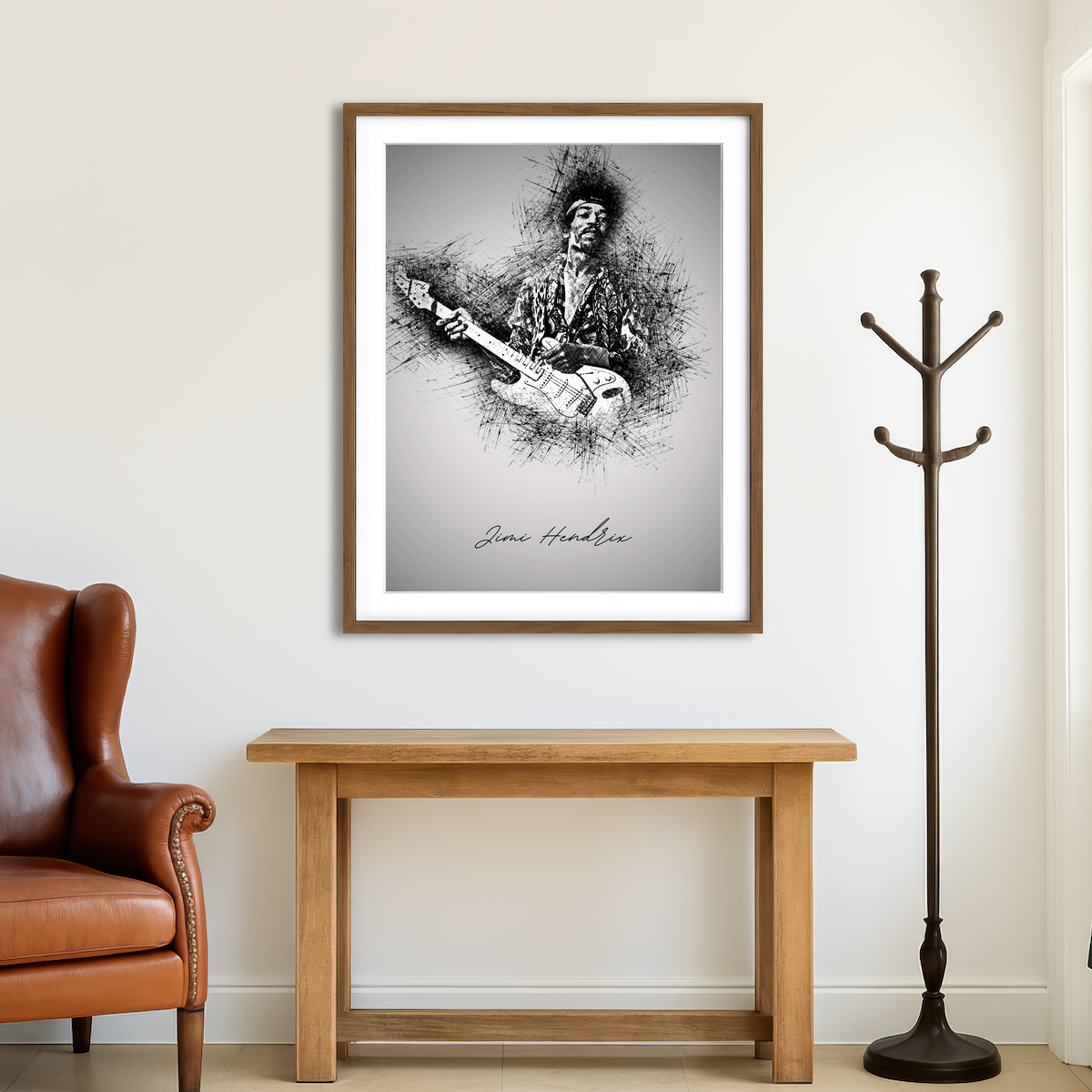 AUTO-MOCKUP ROOM | Jimi Hendrix Guitar Wall Art