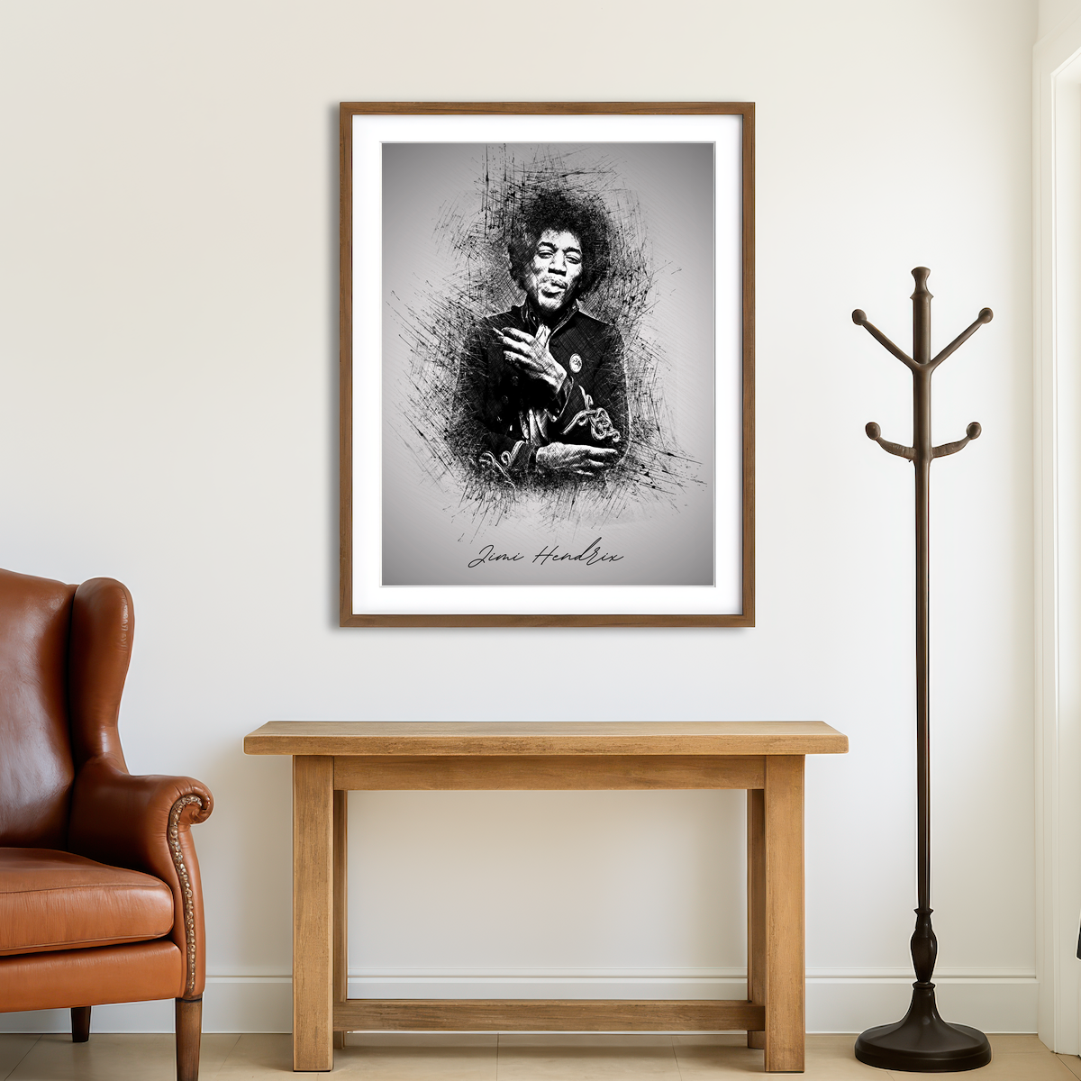 AUTO-MOCKUP ROOM | Jimi Hendrix Smoke Wall Art