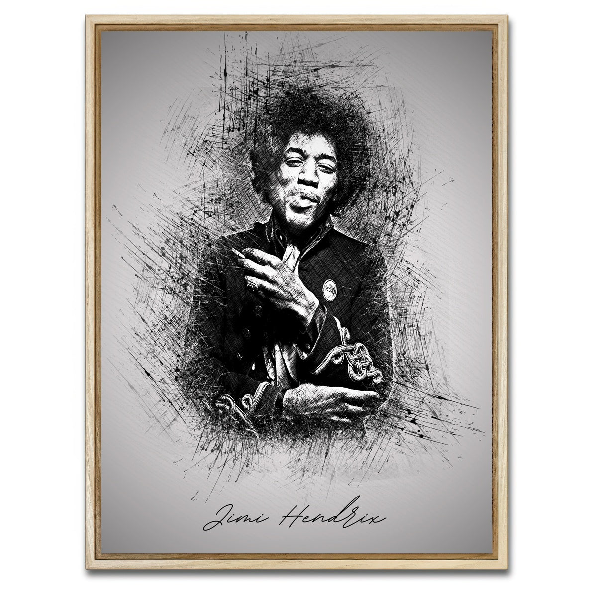 AUTO-MOCKUP WHITE | Jimi Hendrix Smoke | 1 Piece | Natural Framed Canvas | group=3x4
