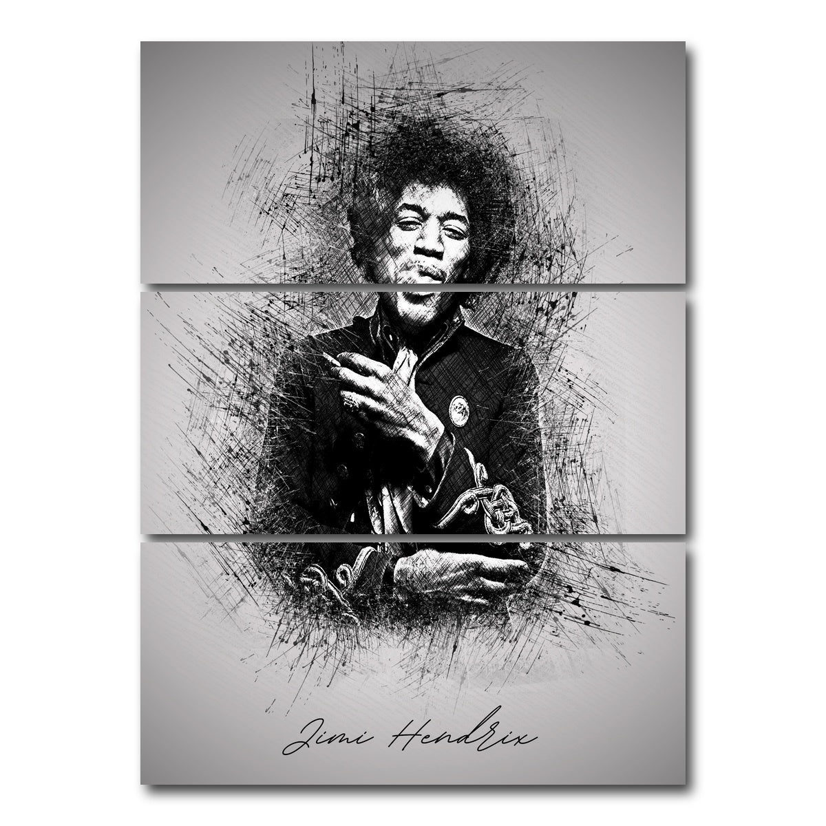 AUTO-MOCKUP WHITE | Jimi Hendrix Smoke | 3 Piece | Gallery Wrap Canvas | group=8x18_stacked