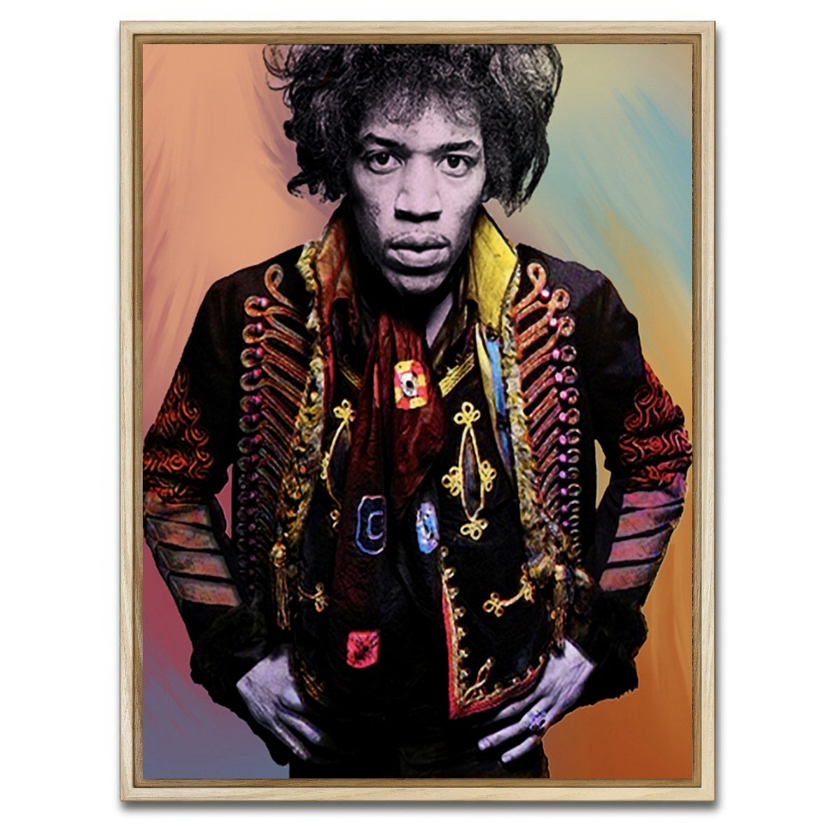 AUTO-MOCKUP WHITE | Jimi Hendrix | 1 Piece | Natural Framed Canvas | group=3x4
