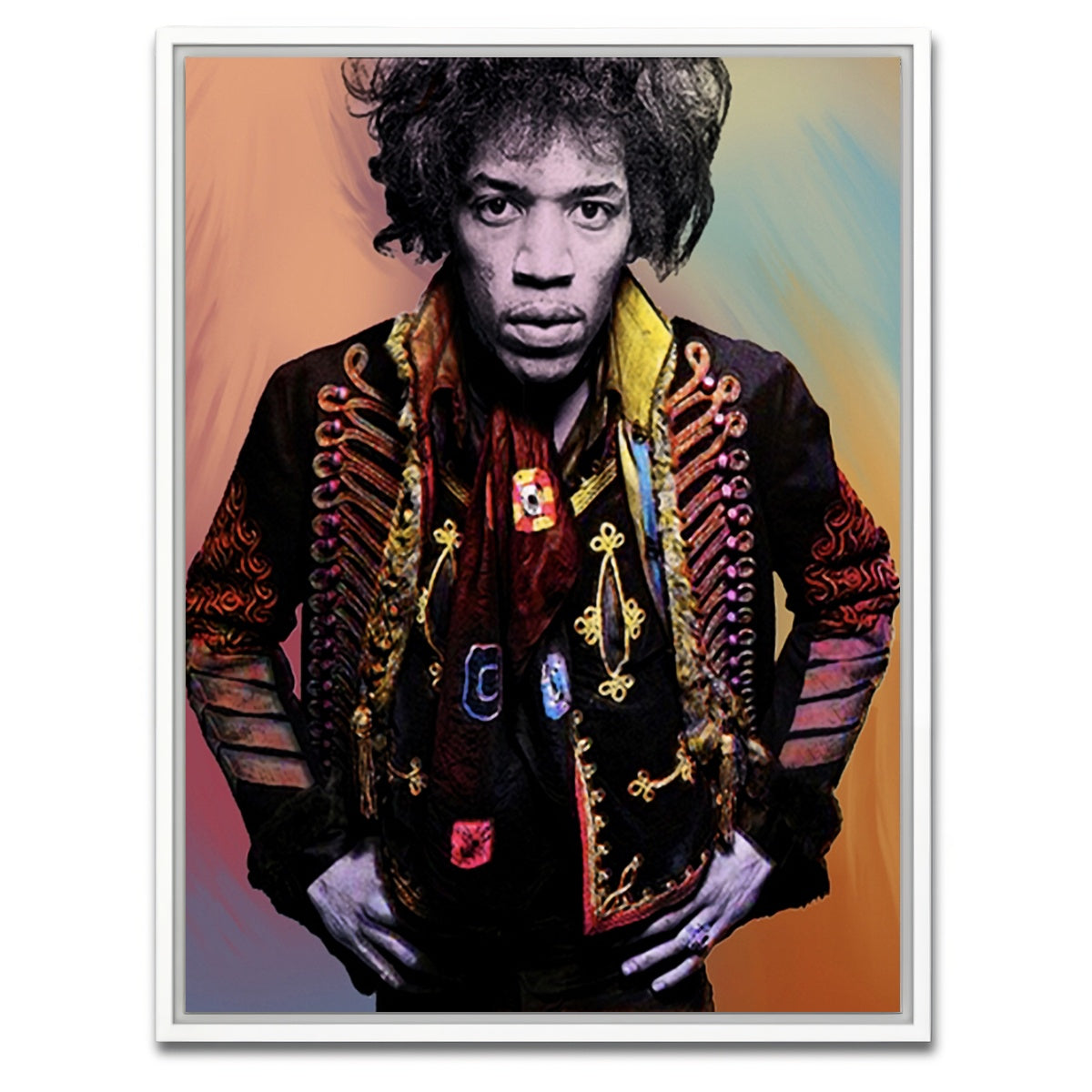 AUTO-MOCKUP WHITE | Jimi Hendrix | 1 Piece | White Framed Canvas | group=3x4