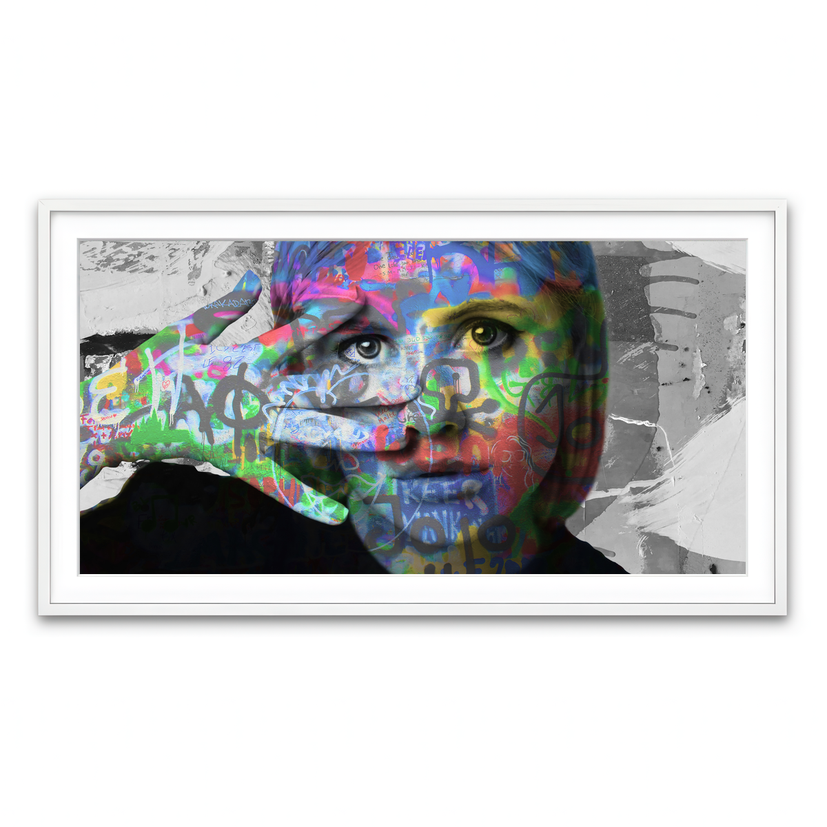 Framed Print 2x1 White