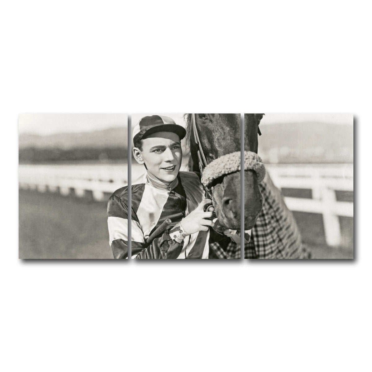 AUTO-MOCKUP WHITE | Jockey & Horse | 3 Piece | Gallery Wrap Canvas | group=18x24