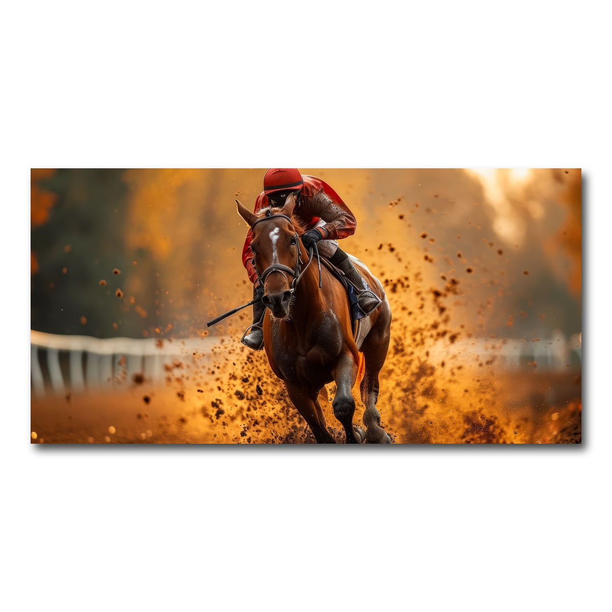 AUTO-MOCKUP WHITE | Jockey on horse racing | 1 Piece | Gallery Wrap Canvas | group=2x1